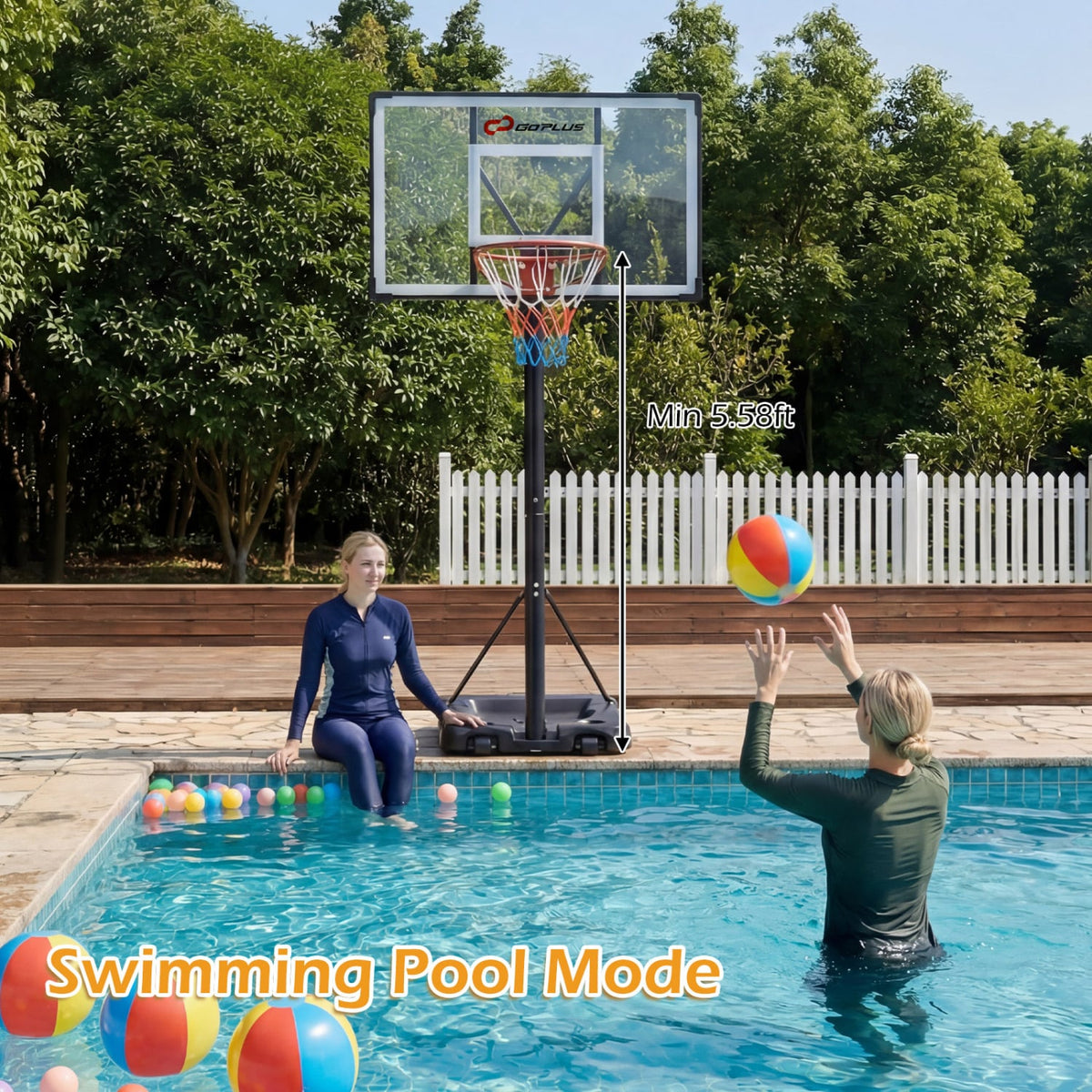 10 Feet Portable Basketball Hoop Outdoor for Adults-Sporting Goods-DECOROLALA