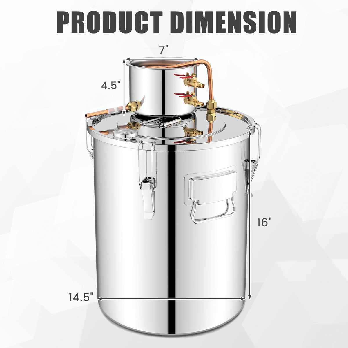 10 Gal 40 L Water Alcohol Distiller with 2 Stainless Steel Pots-10 Gal-Juicers & Coffee Machines-DECOROLALA