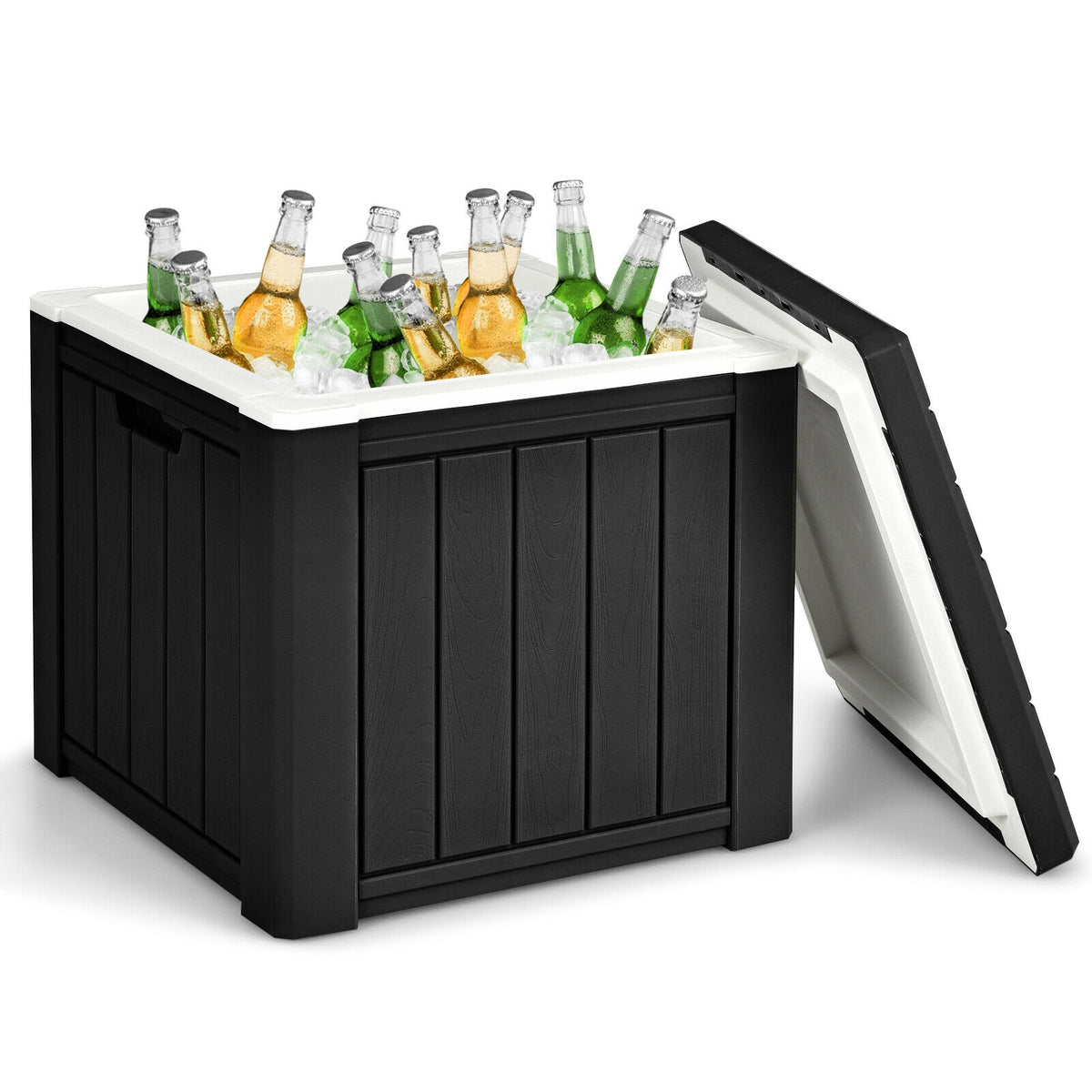 10 Gallon Storage Cooler for Picnic and Outdoor Activities-Black-Coolers-DECOROLALA
