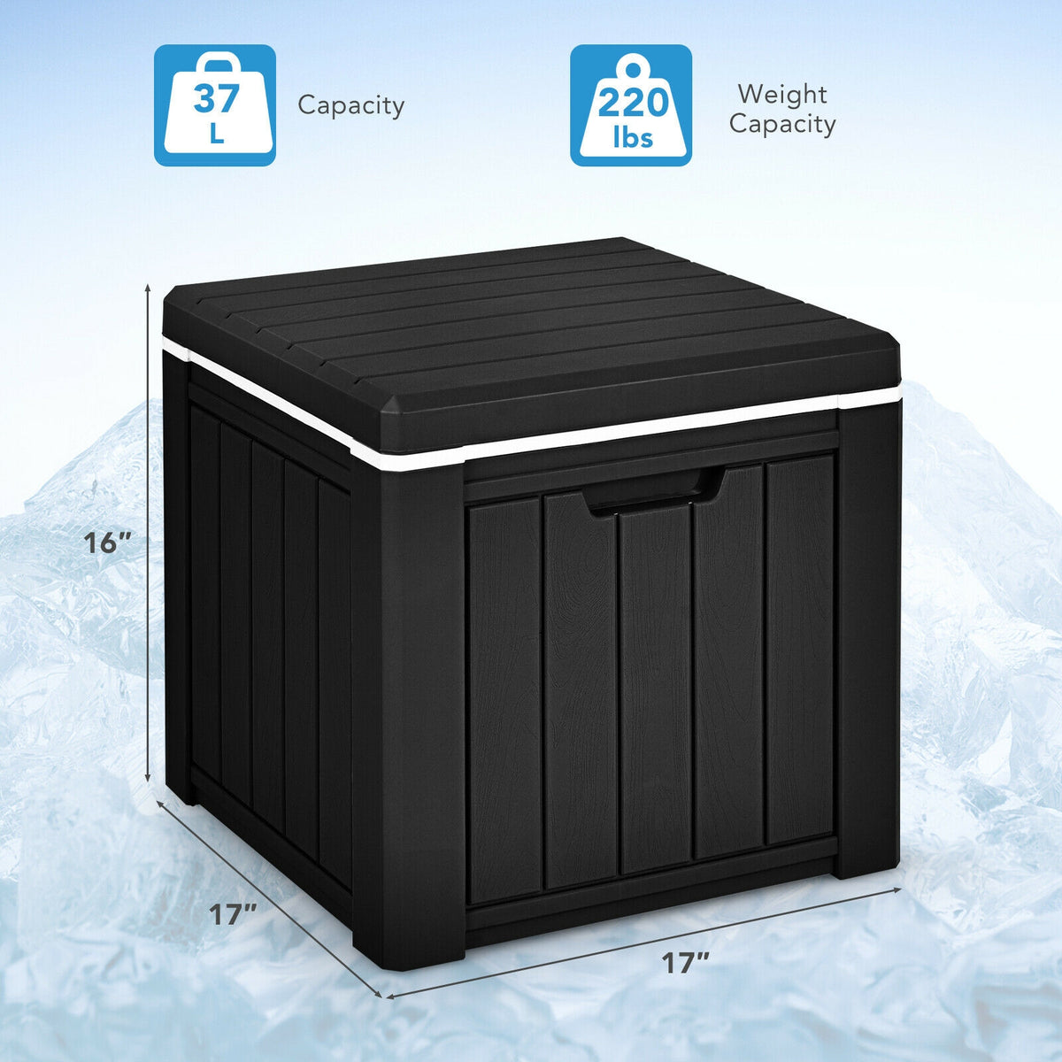 10 Gallon Storage Cooler for Picnic and Outdoor Activities-Black-Coolers-DECOROLALA
