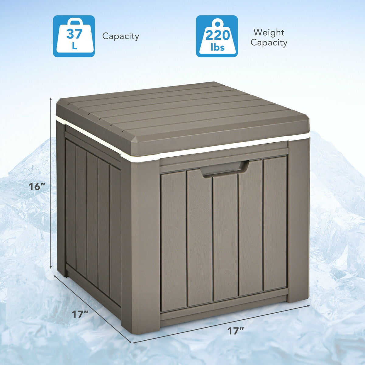 10 Gallon Storage Cooler for Picnic and Outdoor Activities-Brown-Coolers-DECOROLALA