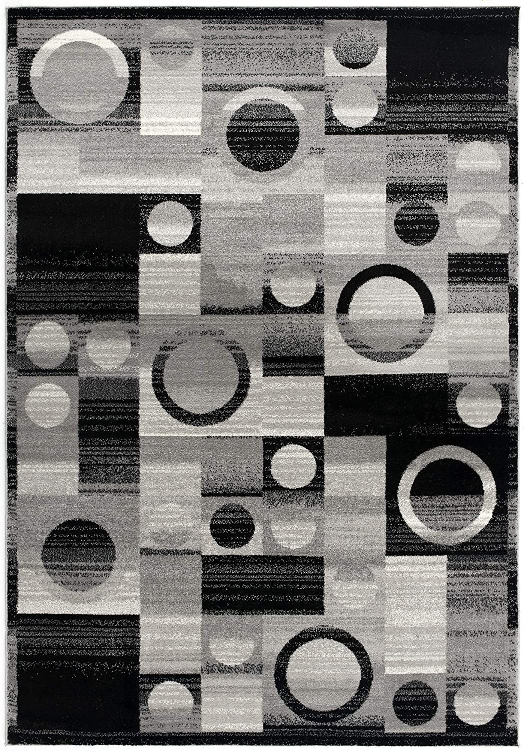 10' Gray Abstract Power Loom Runner Rug-Area Rugs-DECOROLALA