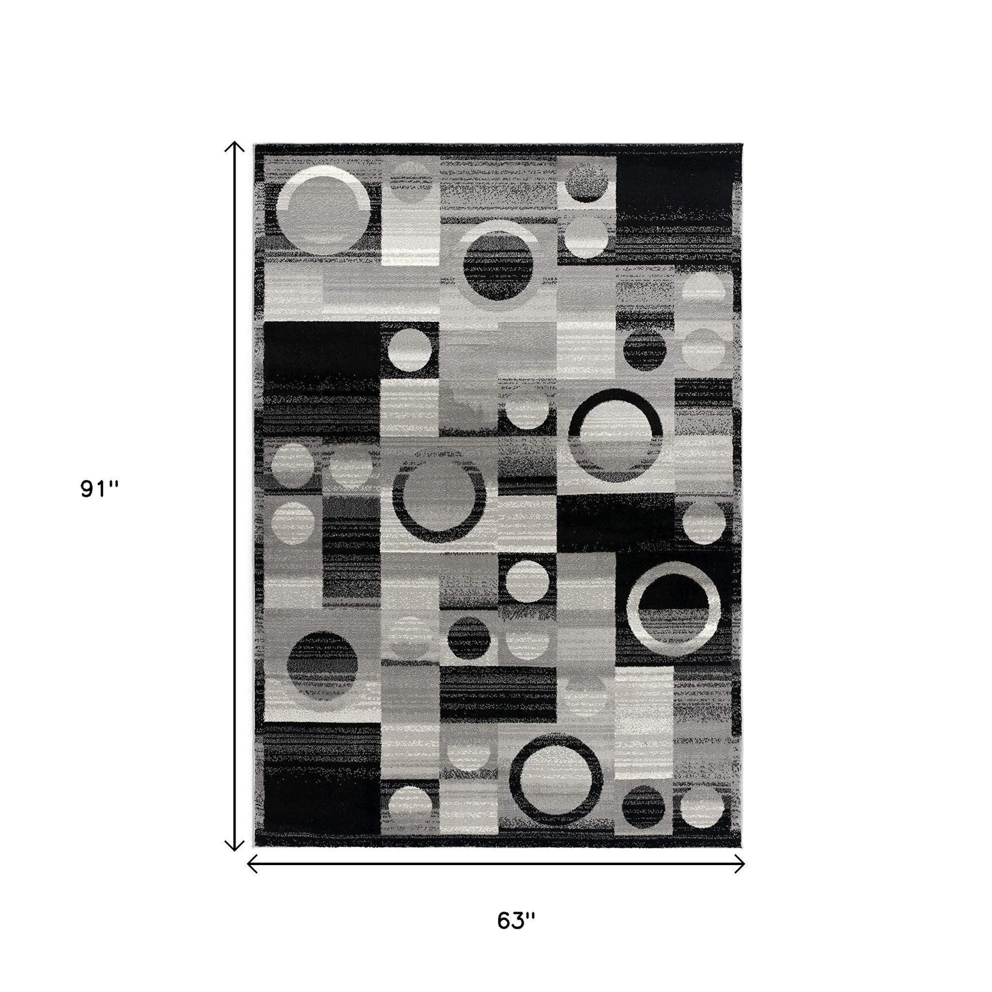 10' Gray Abstract Power Loom Runner Rug-Area Rugs-DECOROLALA