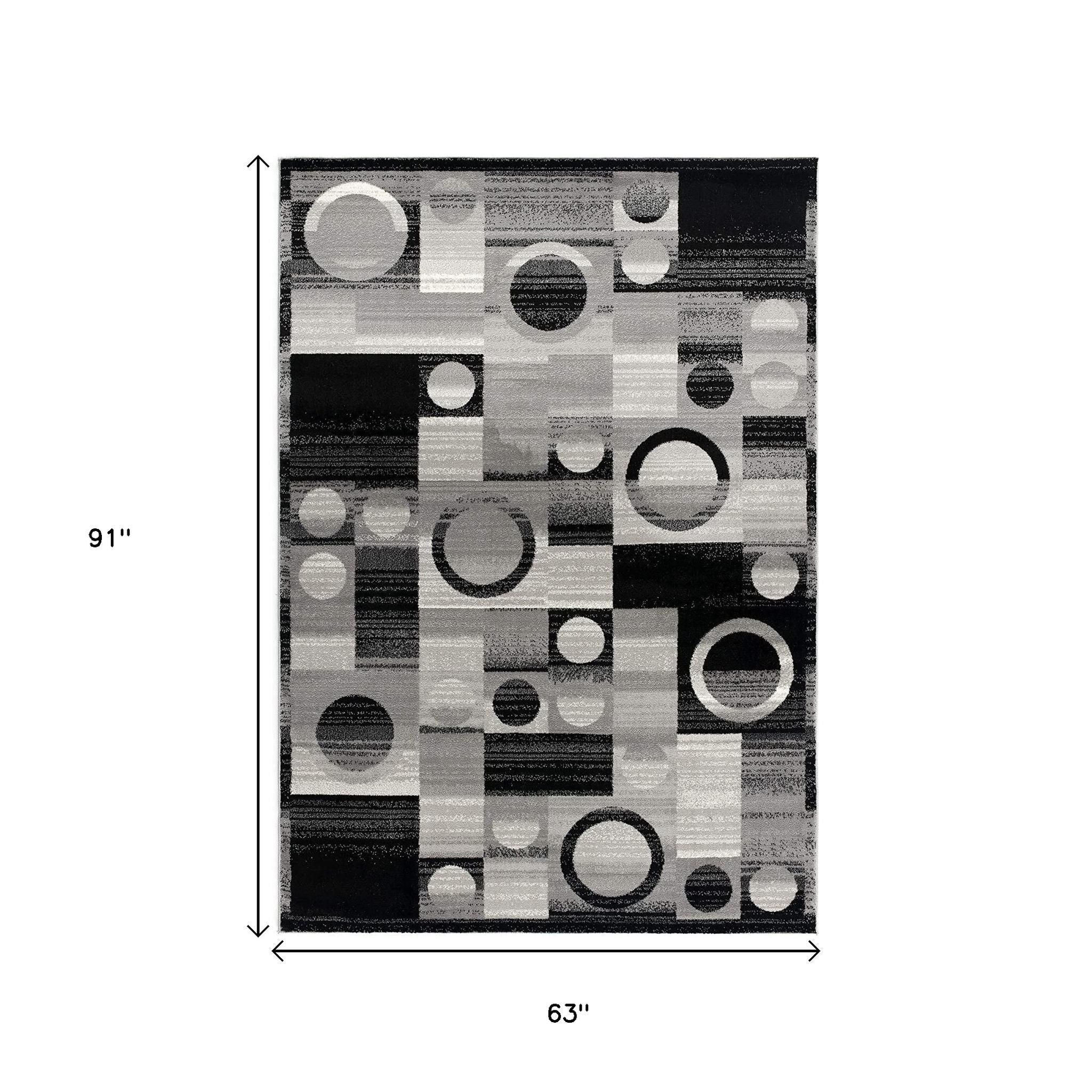 10' Gray Abstract Power Loom Runner Rug-Area Rugs-DECOROLALA