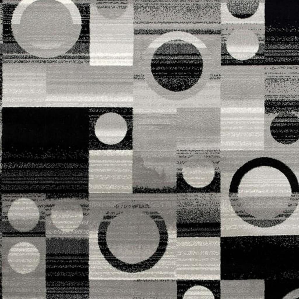 10' Gray Abstract Power Loom Runner Rug-Area Rugs-DECOROLALA