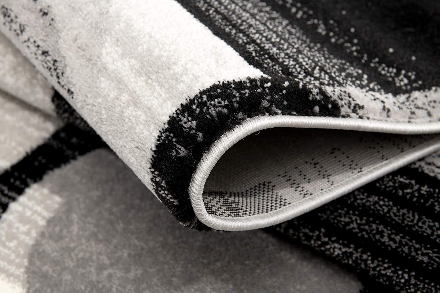 10' Gray Abstract Power Loom Runner Rug-Area Rugs-DECOROLALA