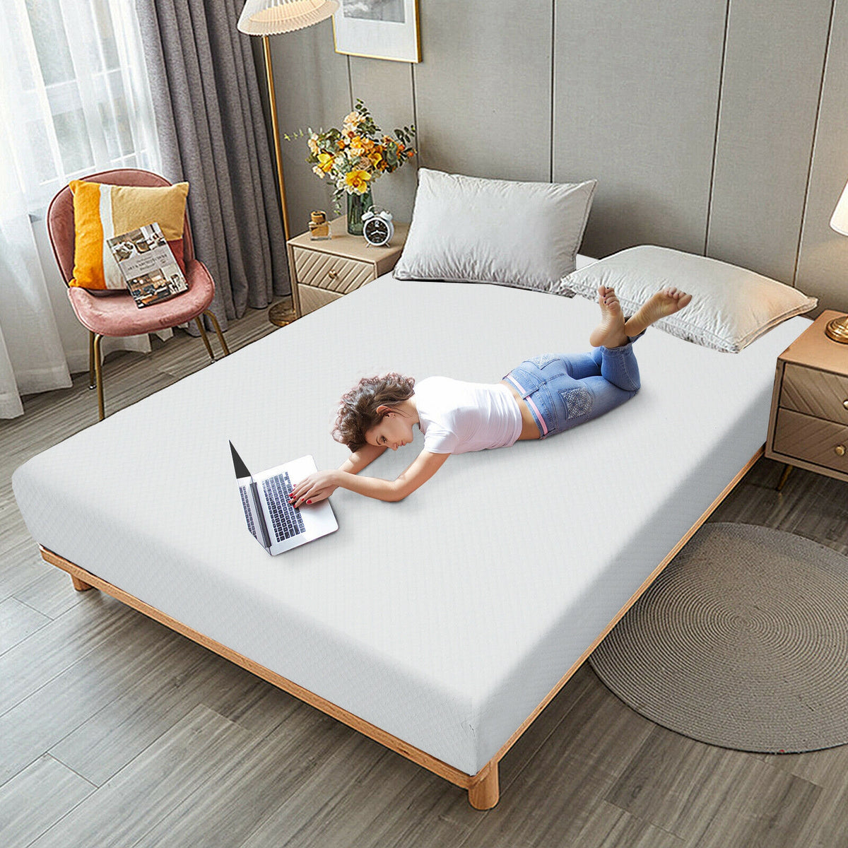 10 Inch Air Foam Pressure Relief Bed Mattress with Jacquard Soft Cover-King Size-Mattresses-DECOROLALA