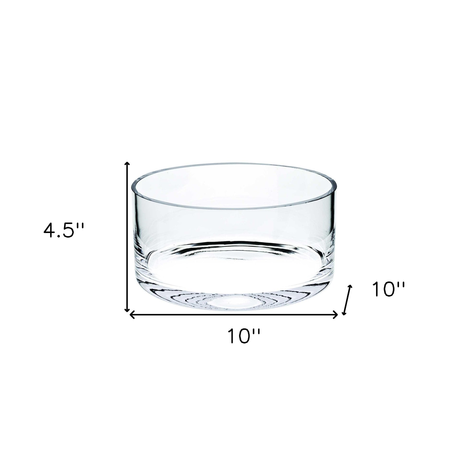 10" Mouth Blown Crystal European Made Crystal Bowl-Serving Bowls-DECOROLALA