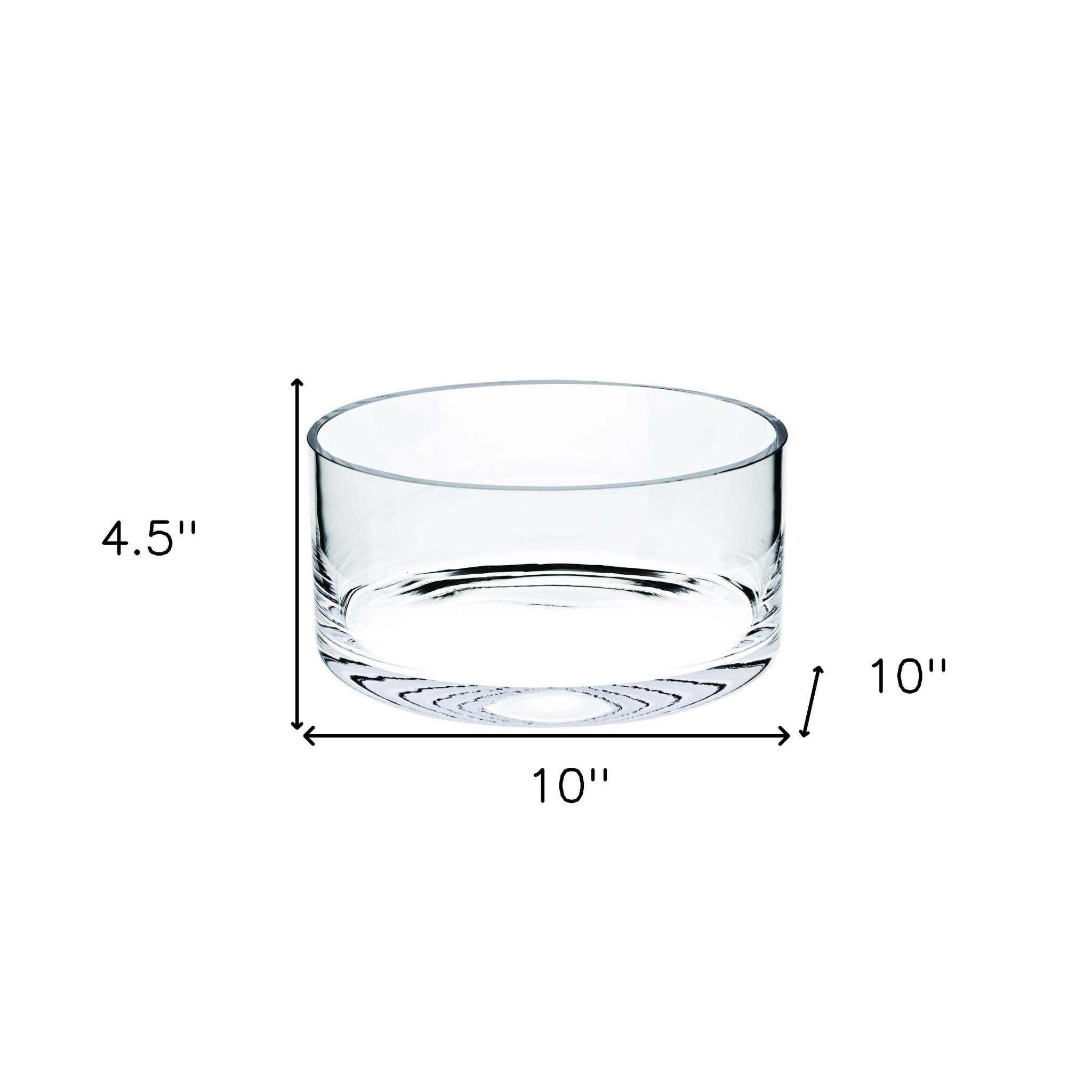 10" Mouth Blown Crystal European Made Crystal Bowl-Serving Bowls-DECOROLALA