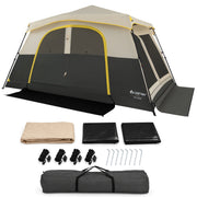 10 Person Instant Cabin Camping Tent with Rainfly 13 ft x 9 ft Portable Large Family Tent-Beige-Tents-DECOROLALA