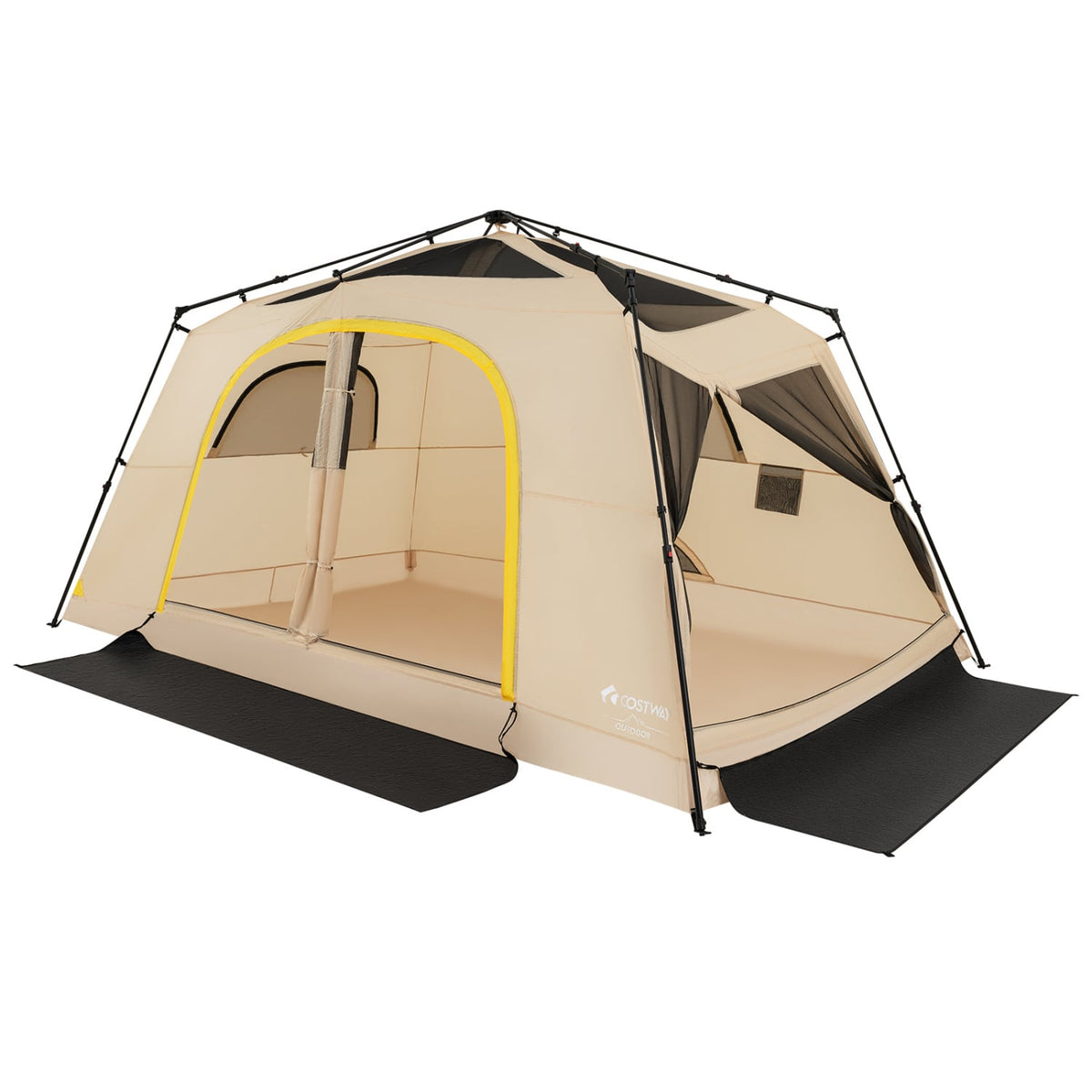 10 Person Instant Cabin Camping Tent with Rainfly 13 ft x 9 ft Portable Large Family Tent-Coffee-Tents-DECOROLALA