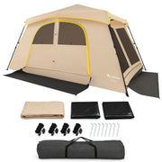 10 Person Instant Cabin Camping Tent with Rainfly 13 ft x 9 ft Portable Large Family Tent-Coffee-Tents-DECOROLALA