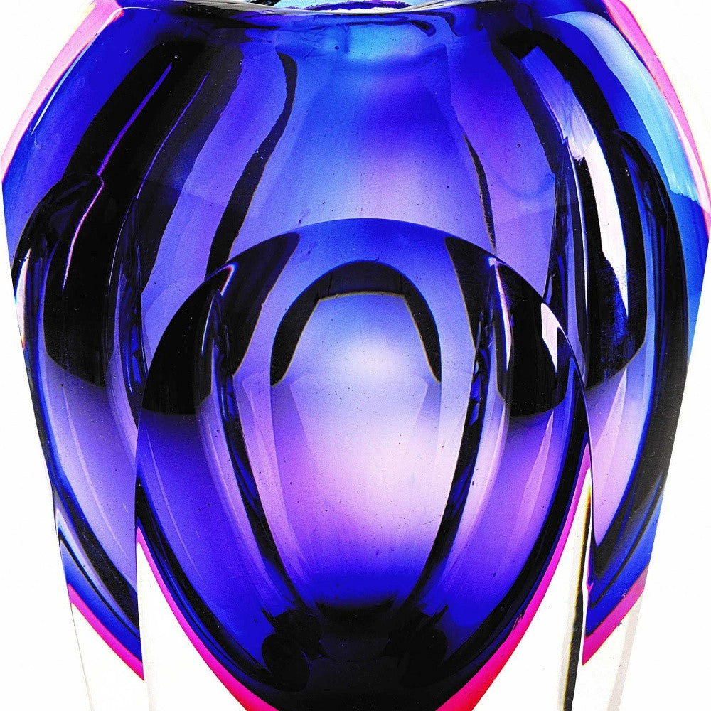 10" Purple Cylinder Crystal Glass Table Vase-Vases-DECOROLALA