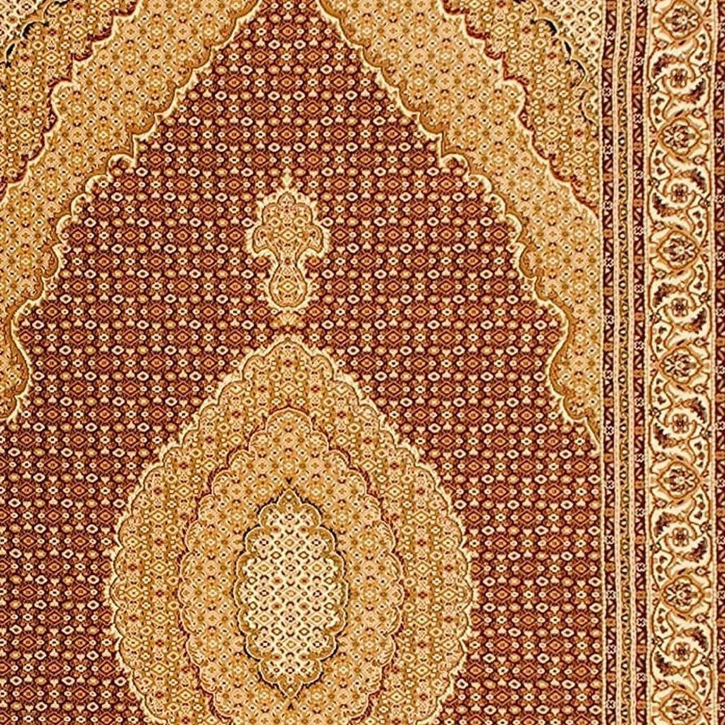 10' Red And Beige Oriental Runner Rug-Area Rugs-DECOROLALA