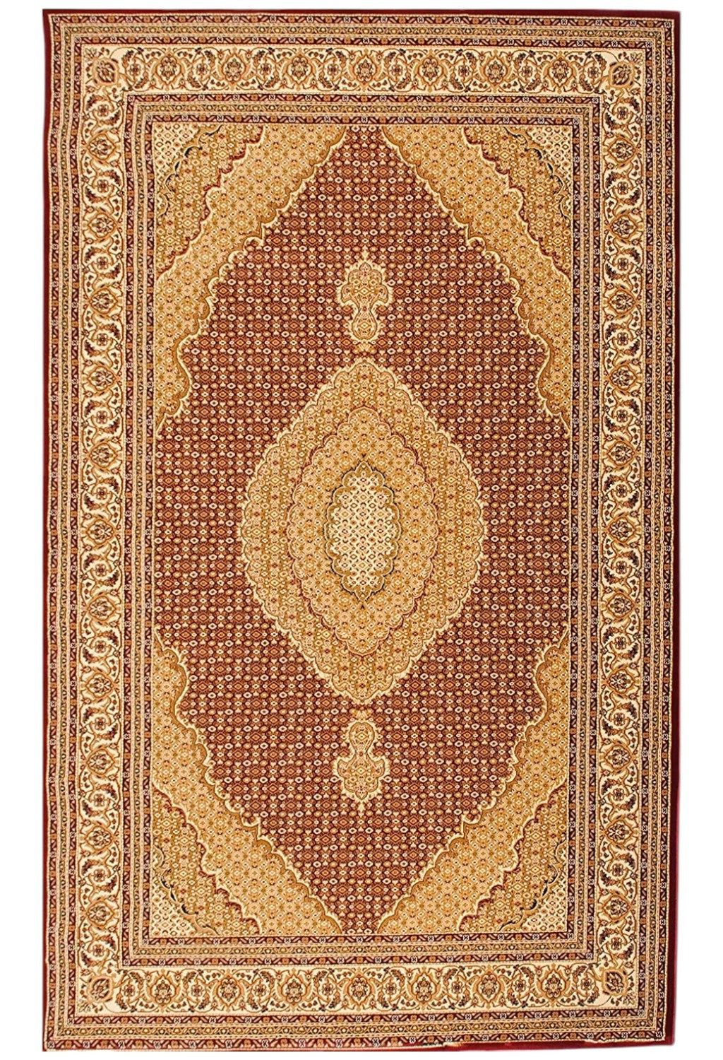 10' Red And Beige Oriental Runner Rug-Area Rugs-DECOROLALA