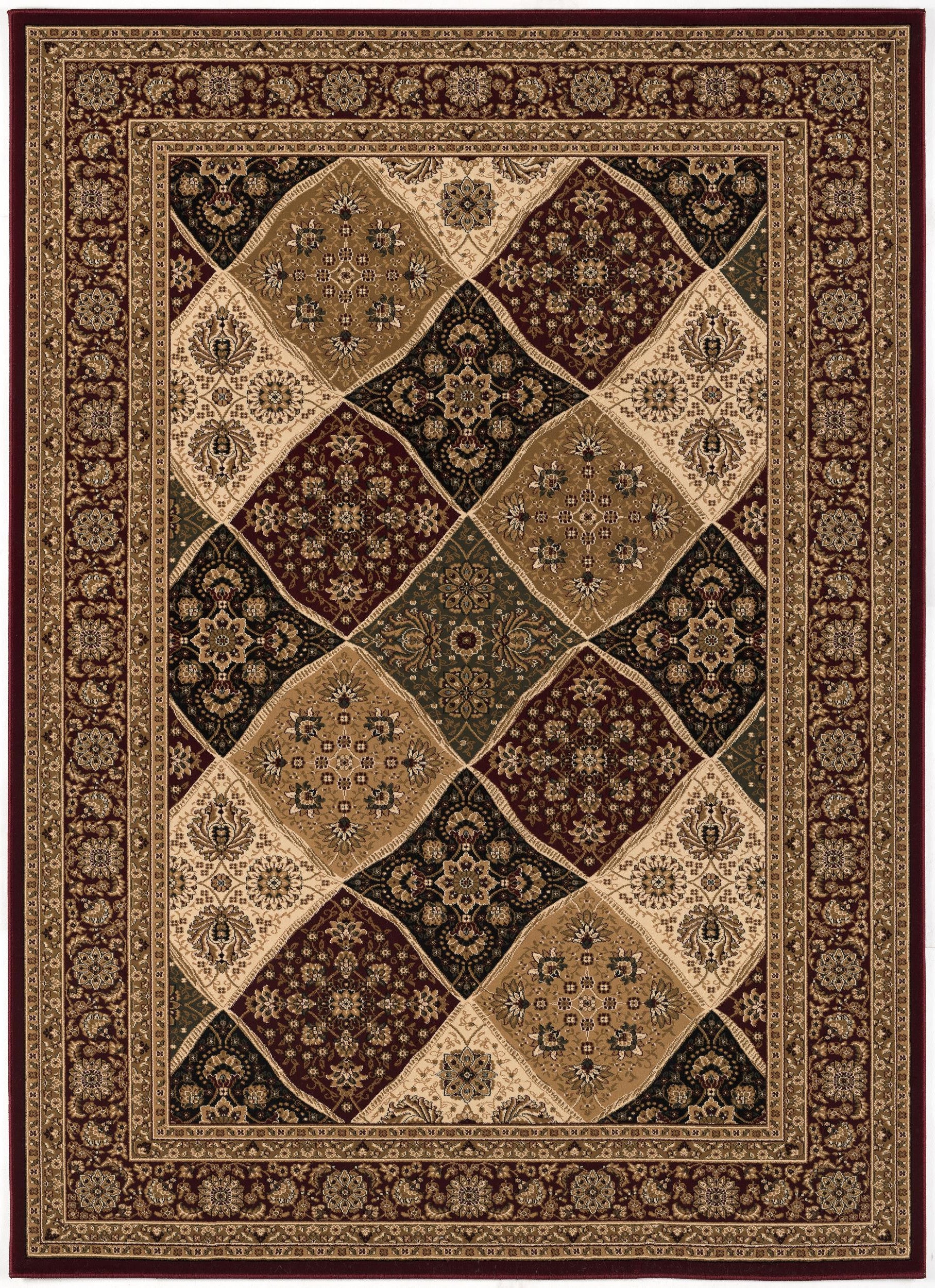 10' Red And Beige Oriental Runner Rug-Area Rugs-DECOROLALA