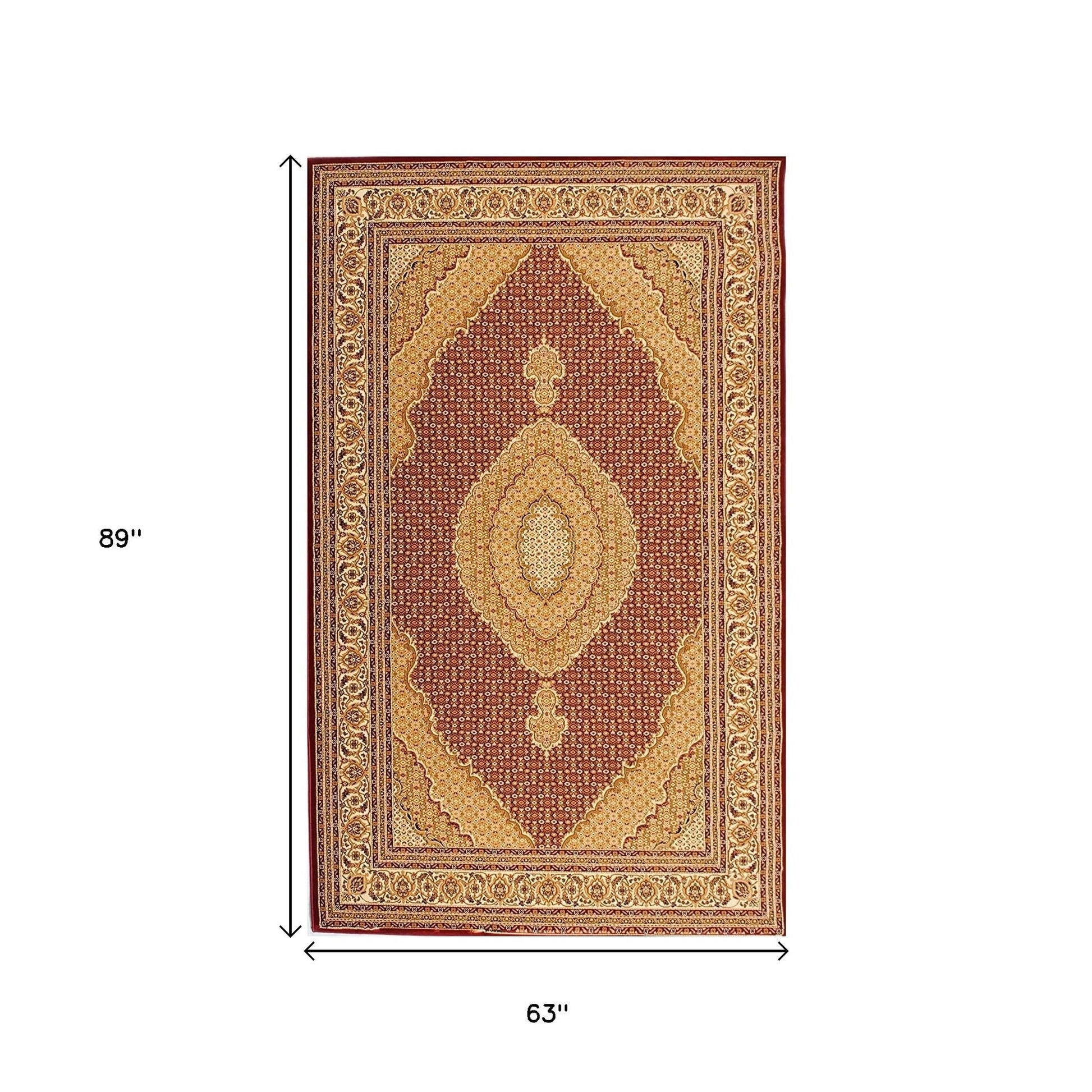 10' Red And Beige Oriental Runner Rug-Area Rugs-DECOROLALA