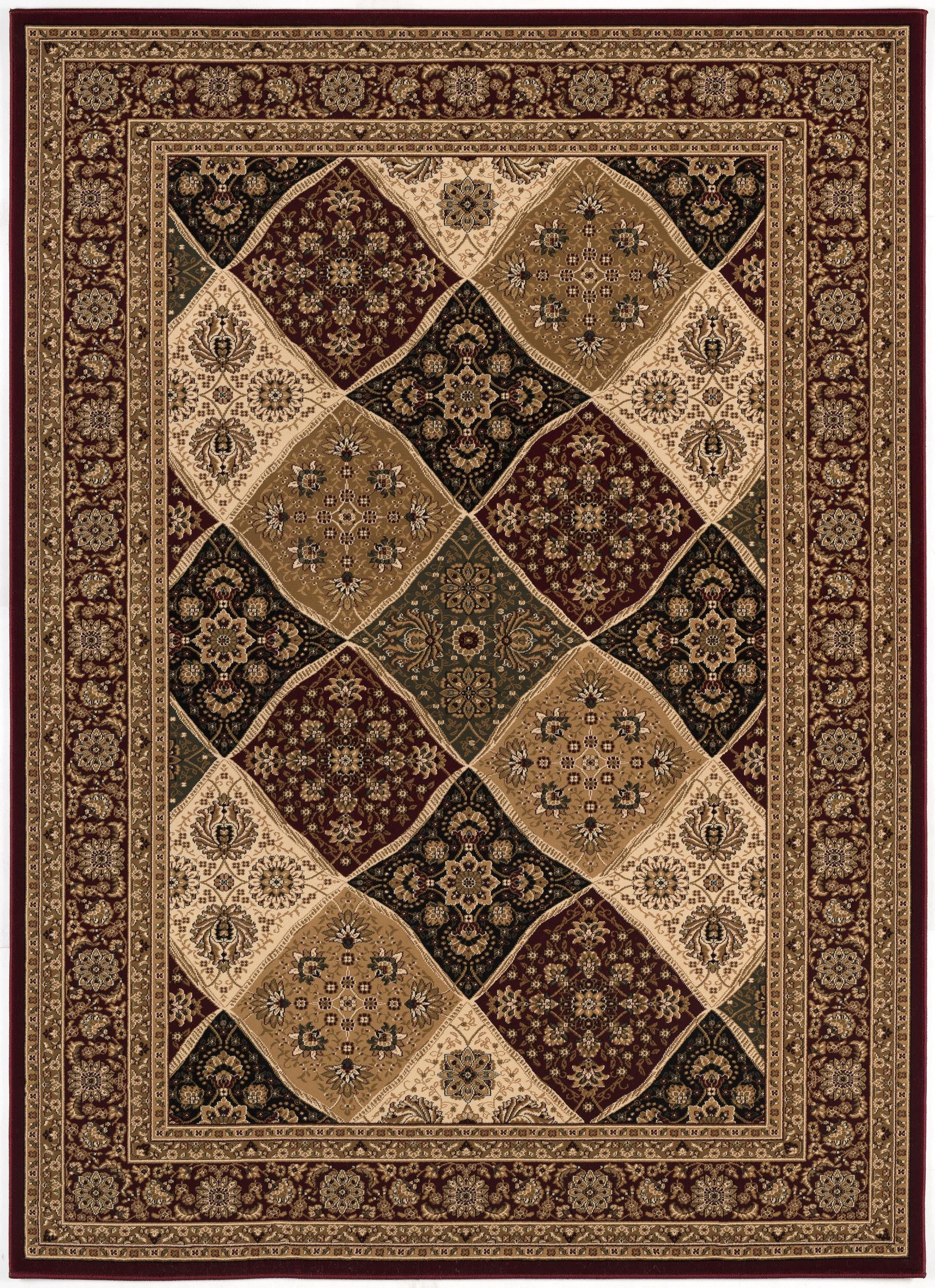 10' Red And Beige Oriental Runner Rug-Area Rugs-DECOROLALA