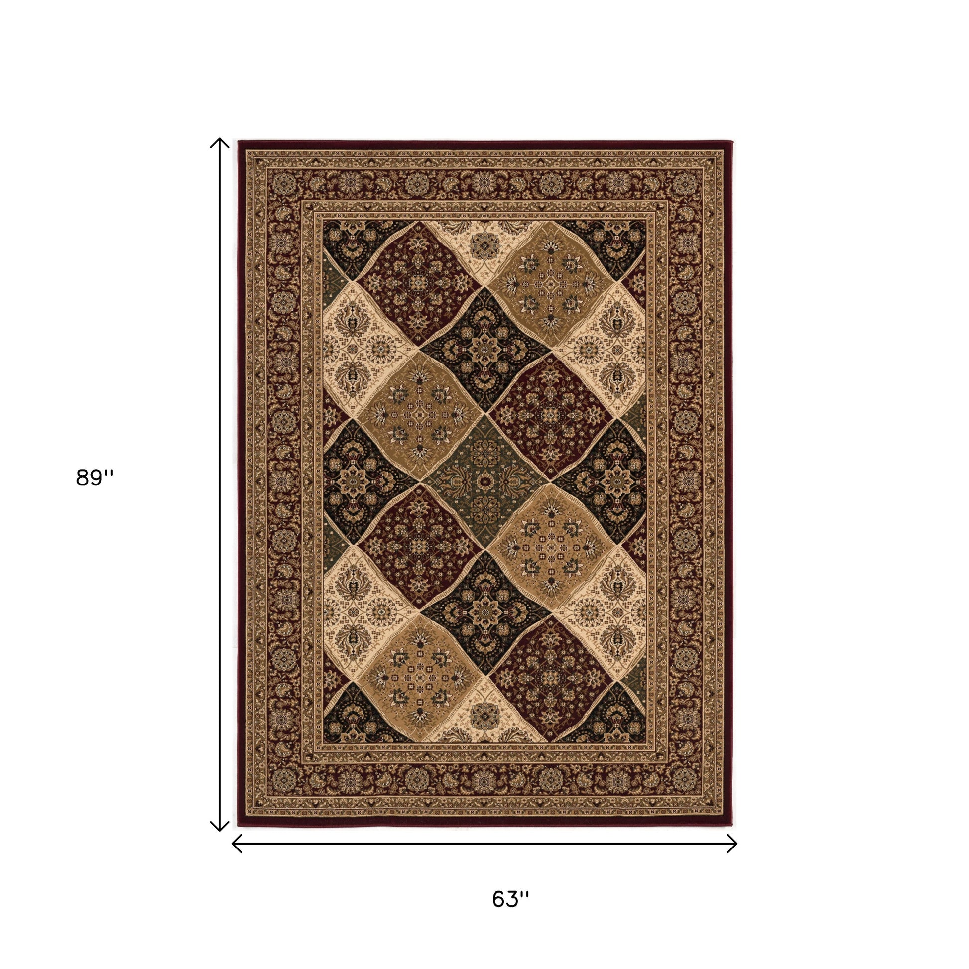 10' Red And Beige Oriental Runner Rug-Area Rugs-DECOROLALA