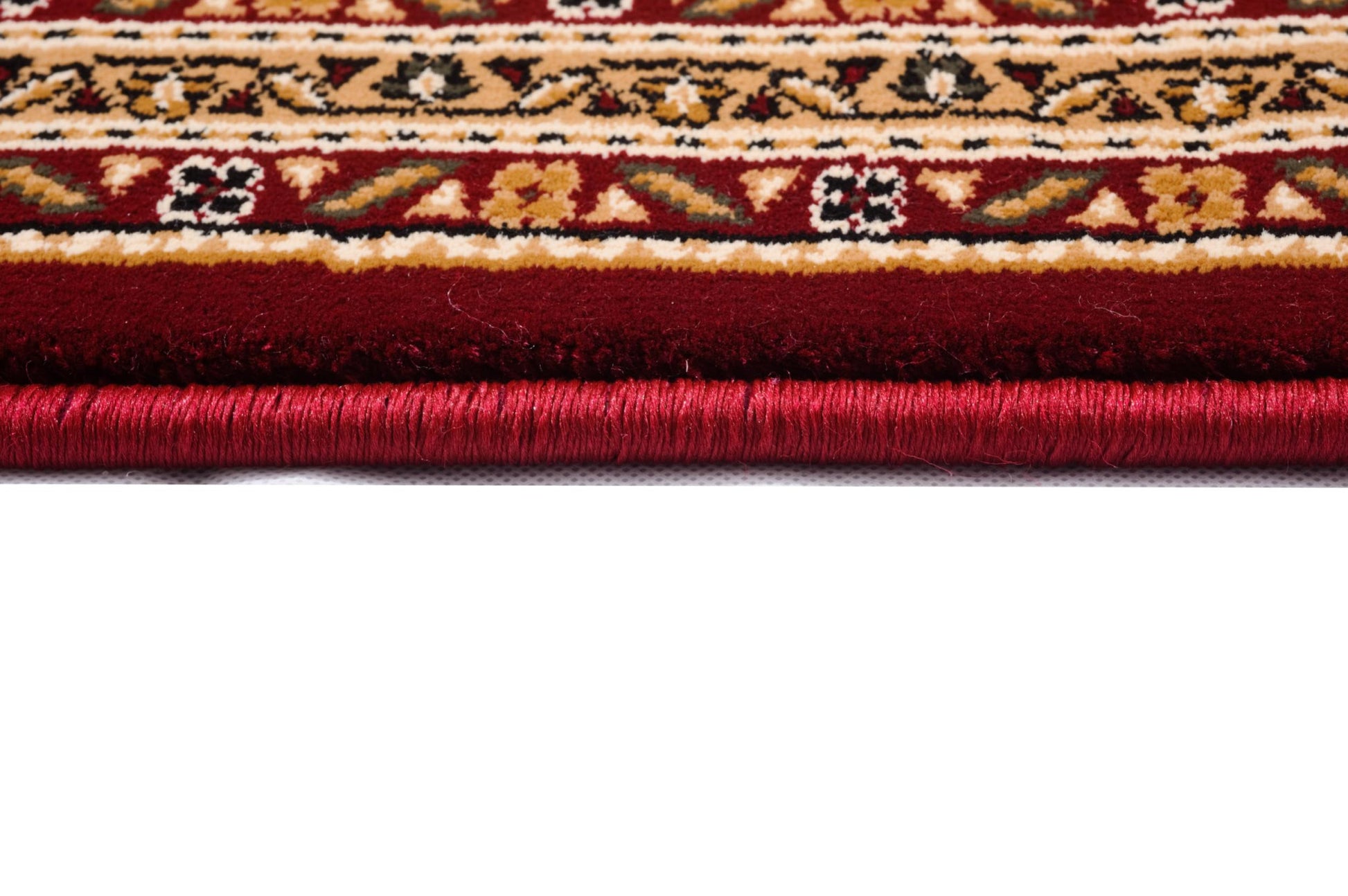 10' Red And Beige Oriental Runner Rug-Area Rugs-DECOROLALA