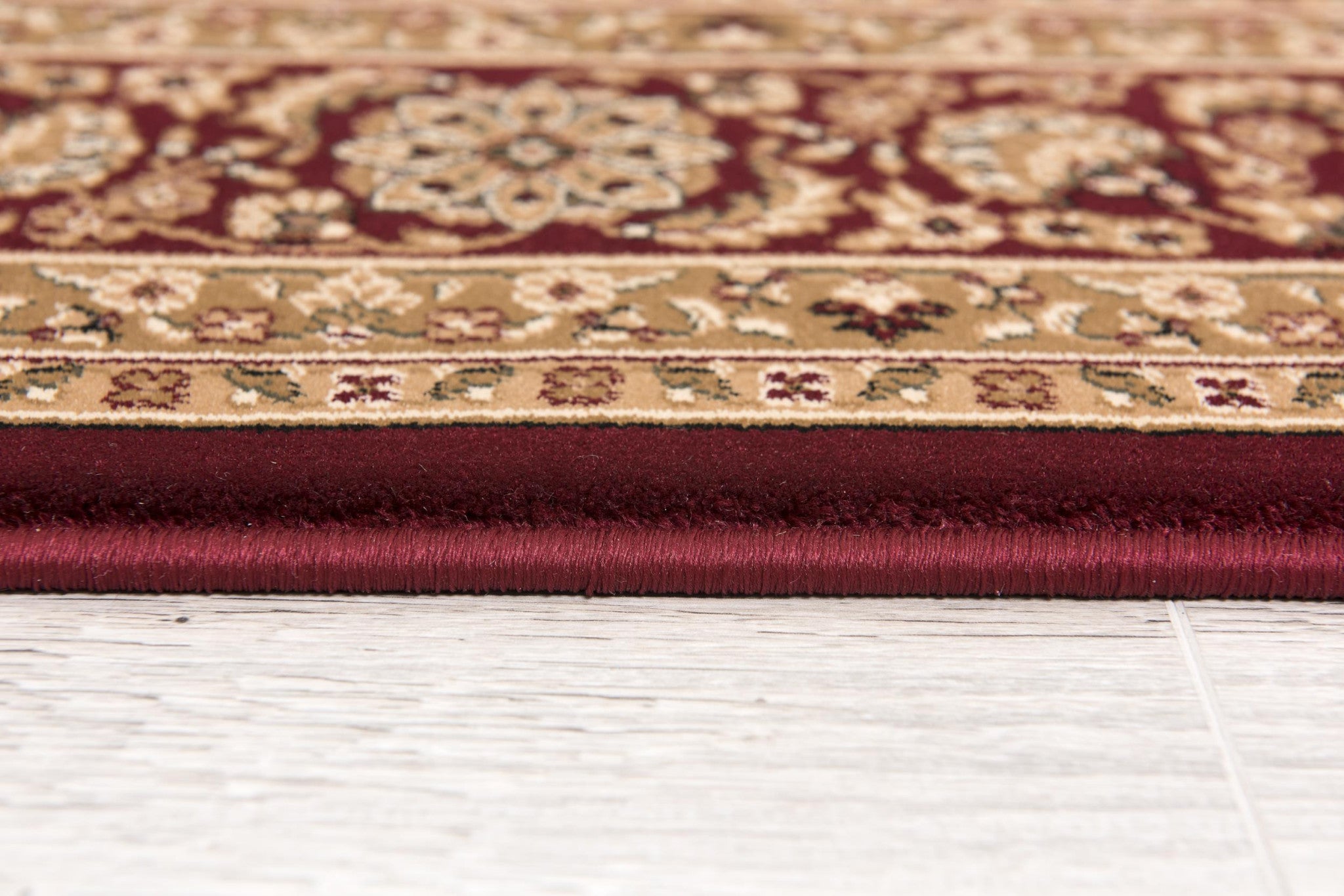 10' Red And Beige Oriental Runner Rug-Area Rugs-DECOROLALA