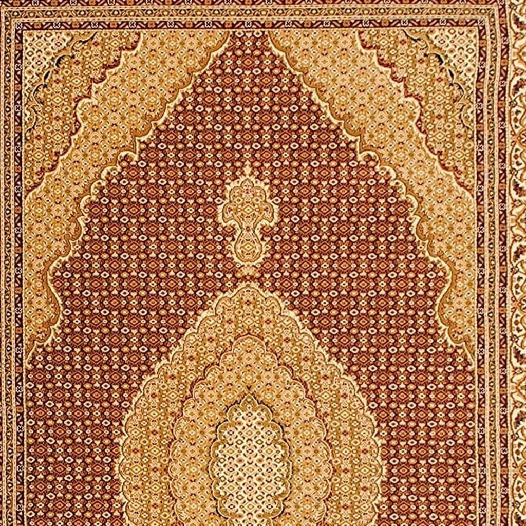 10' Red And Beige Oriental Runner Rug-Area Rugs-DECOROLALA