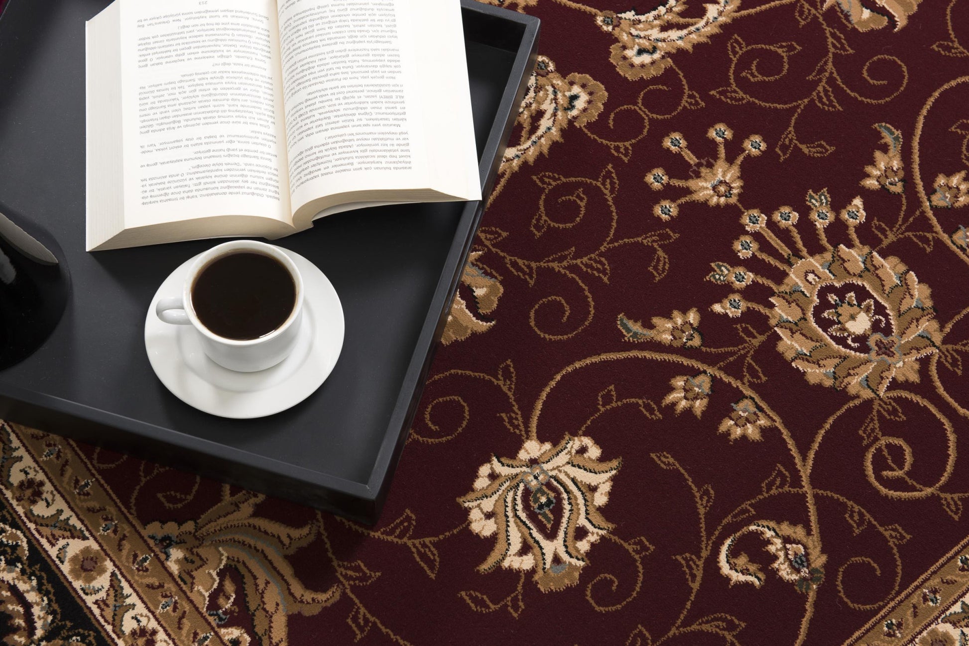 10' Red And Black Oriental Runner Rug-Area Rugs-DECOROLALA