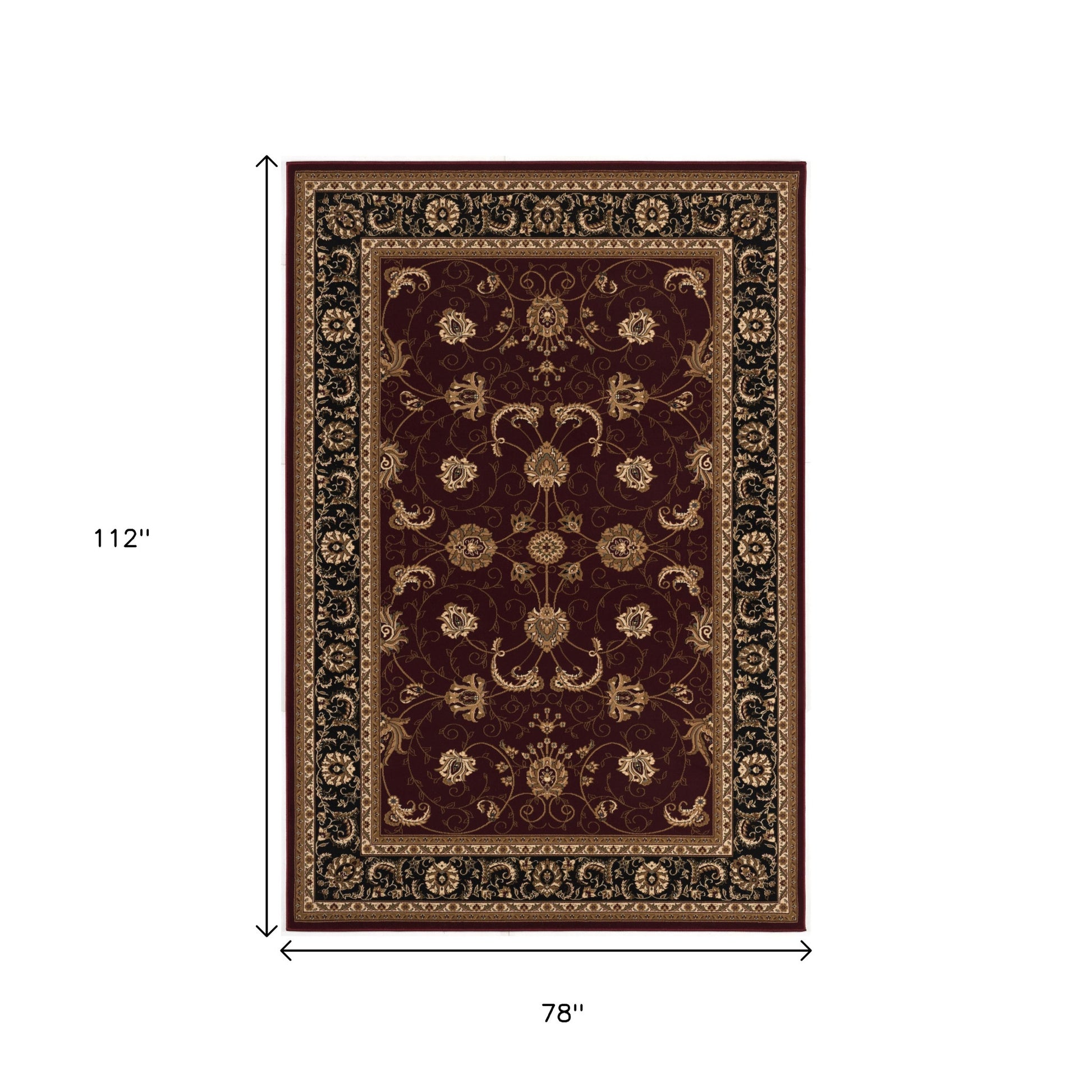 10' Red And Black Oriental Runner Rug-Area Rugs-DECOROLALA