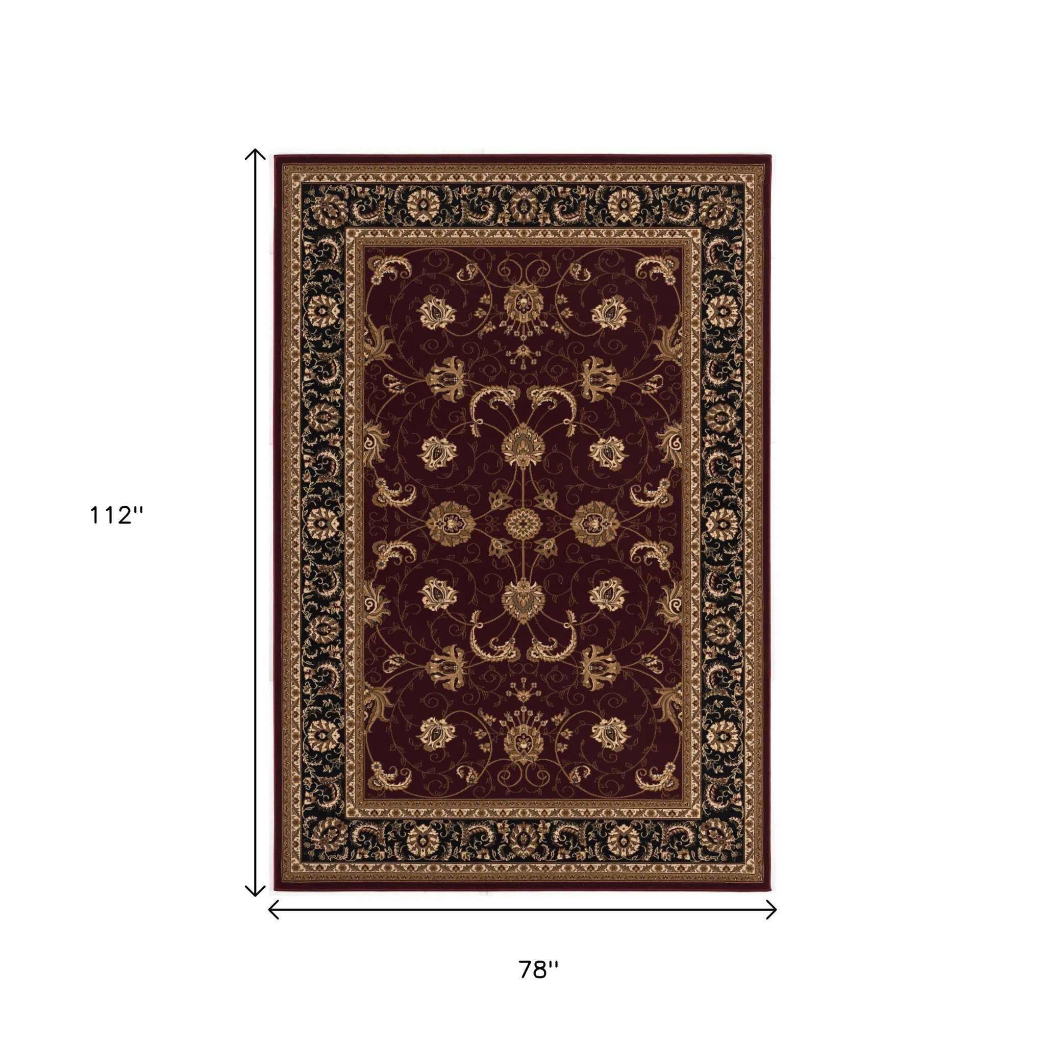10' Red And Black Oriental Runner Rug-Area Rugs-DECOROLALA