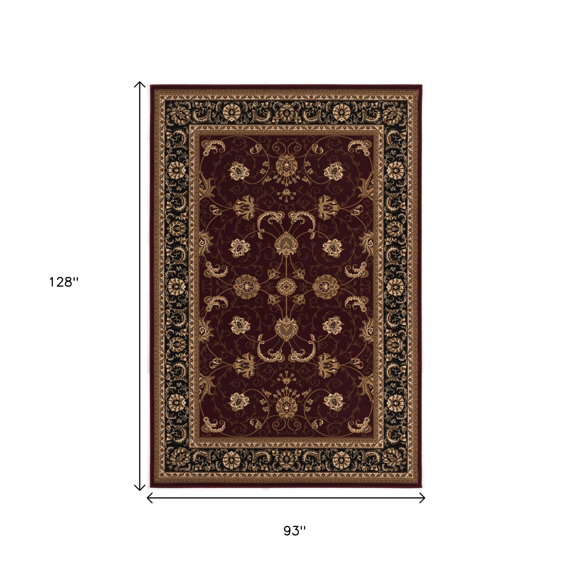 10' Red And Black Oriental Runner Rug-Area Rugs-DECOROLALA