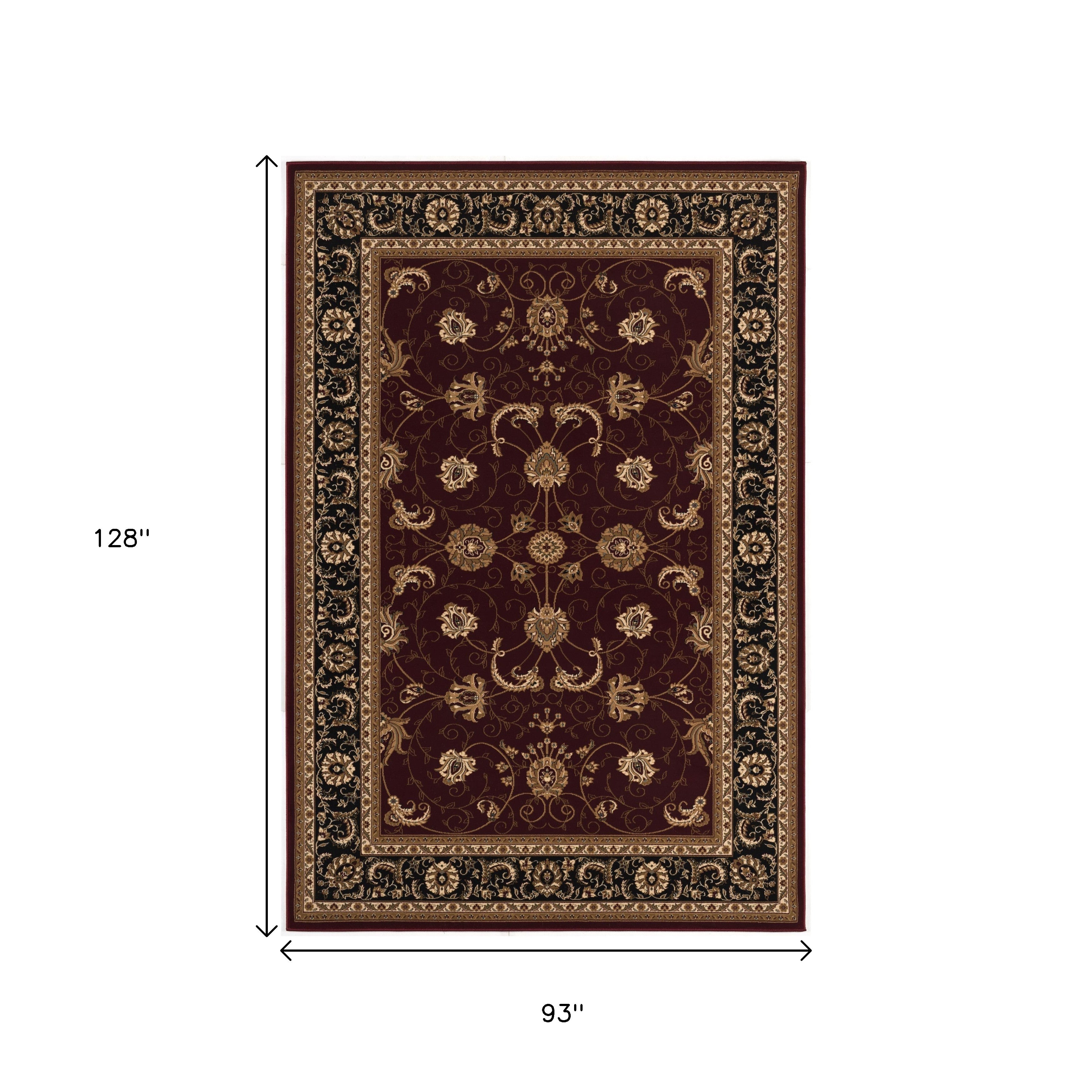 10' Red And Black Oriental Runner Rug-Area Rugs-DECOROLALA