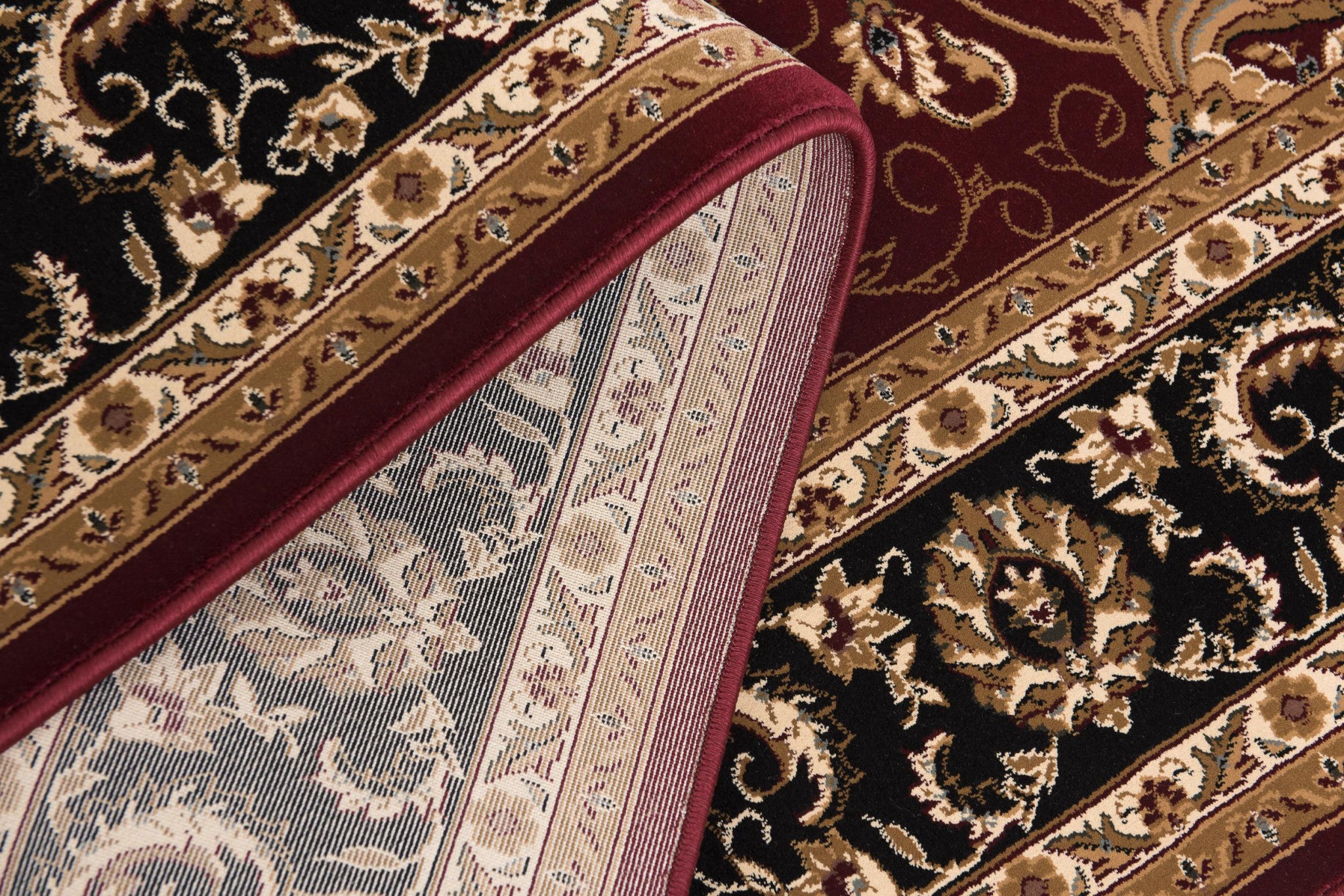 10' Red And Black Oriental Runner Rug-Area Rugs-DECOROLALA