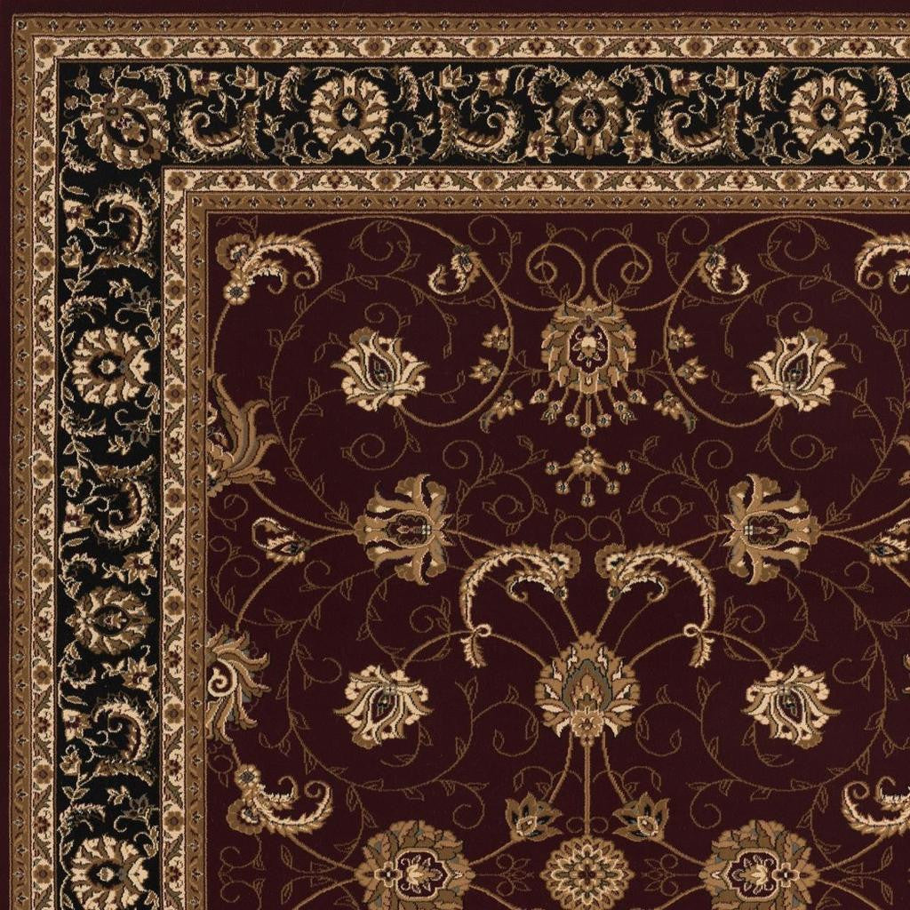 10' Red And Black Oriental Runner Rug-Area Rugs-DECOROLALA