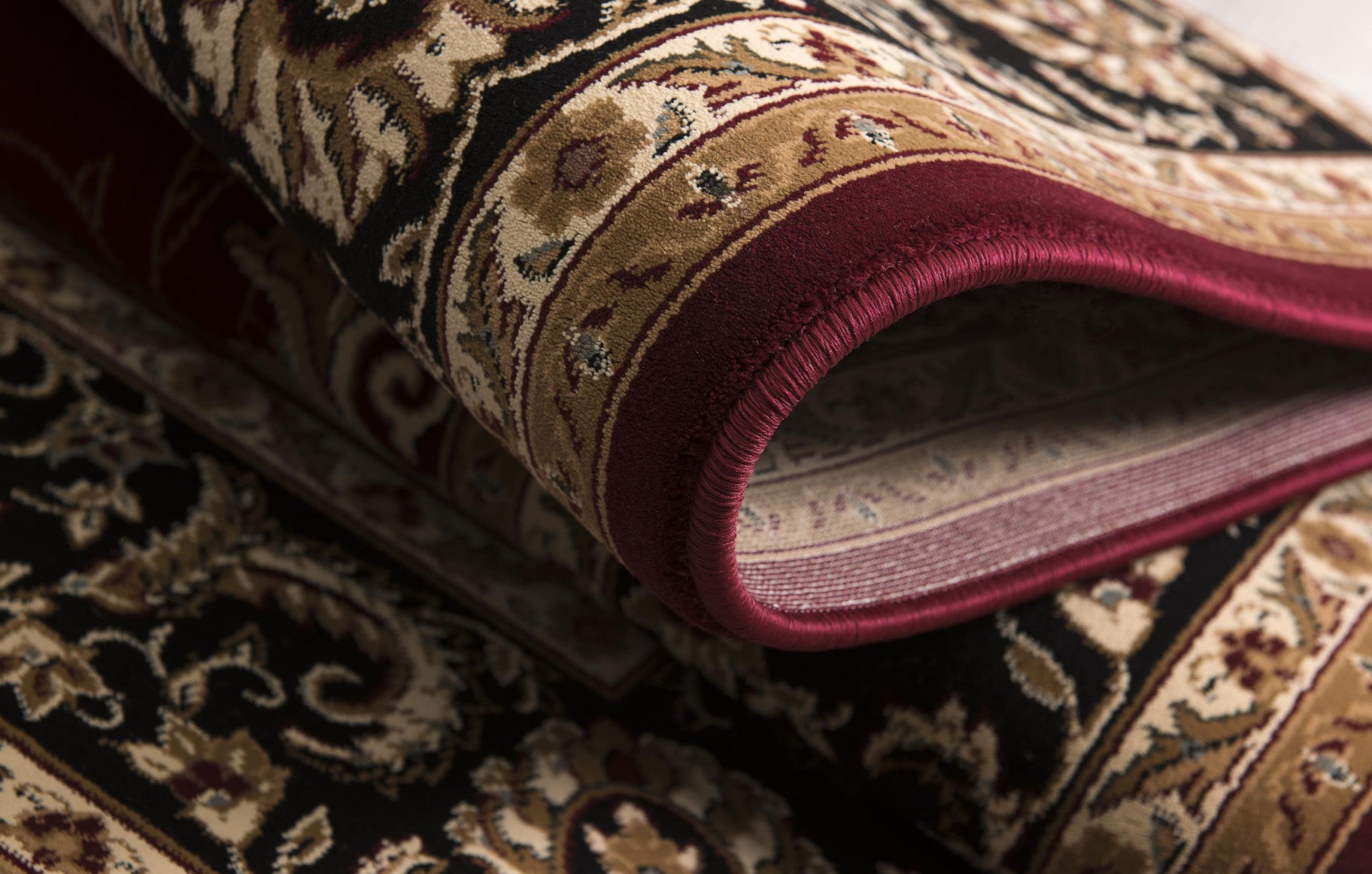 10' Red And Black Oriental Runner Rug-Area Rugs-DECOROLALA