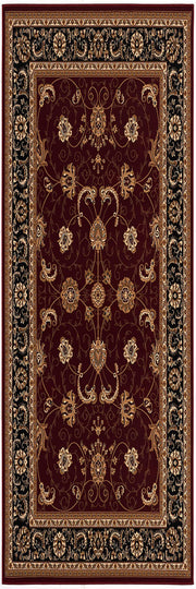 10' Red And Black Oriental Runner Rug-Area Rugs-DECOROLALA