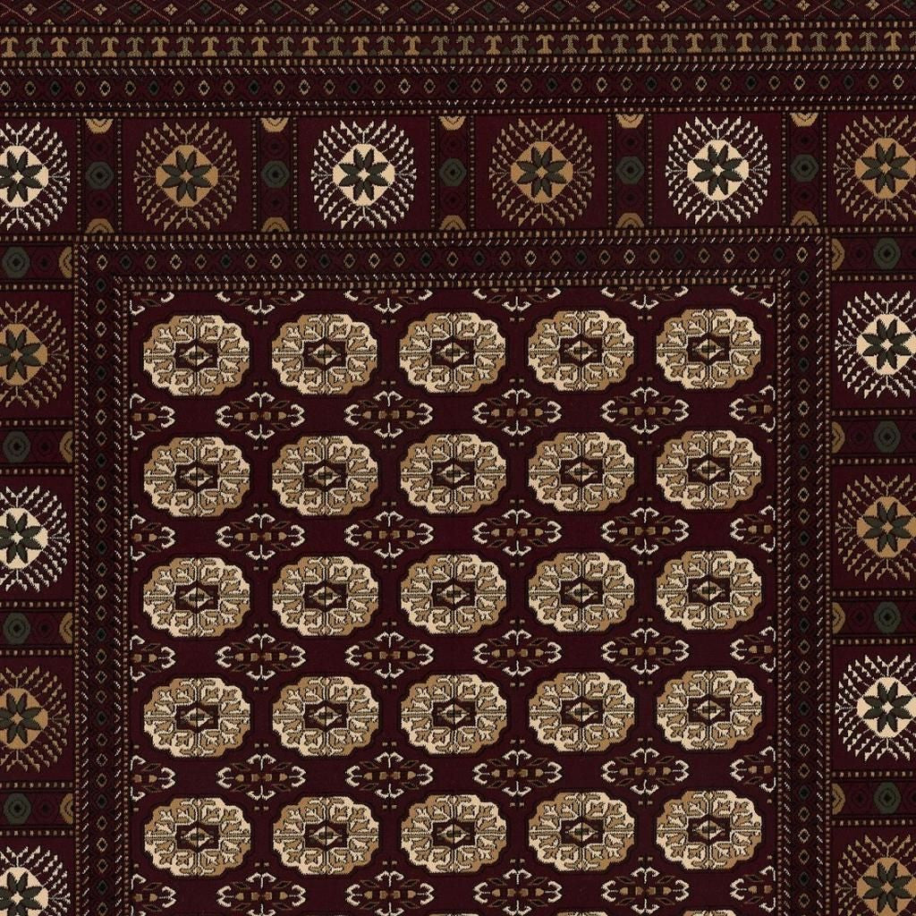 10' Red And Ivory Floral Medallion Runner Rug-Area Rugs-DECOROLALA