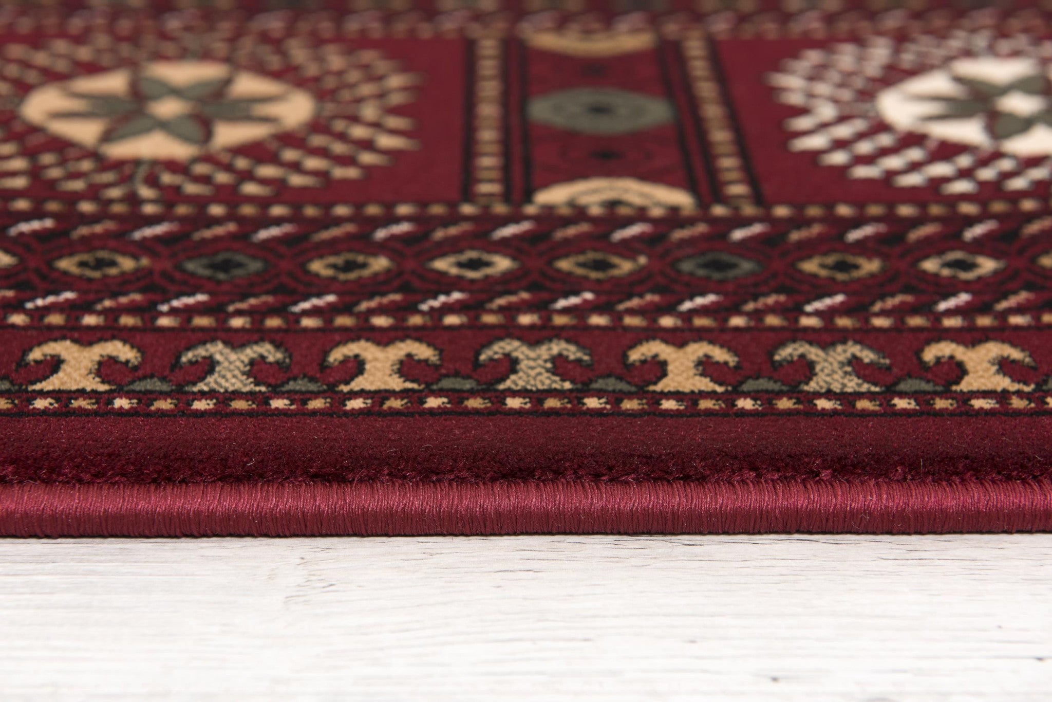 10' Red And Ivory Floral Medallion Runner Rug-Area Rugs-DECOROLALA