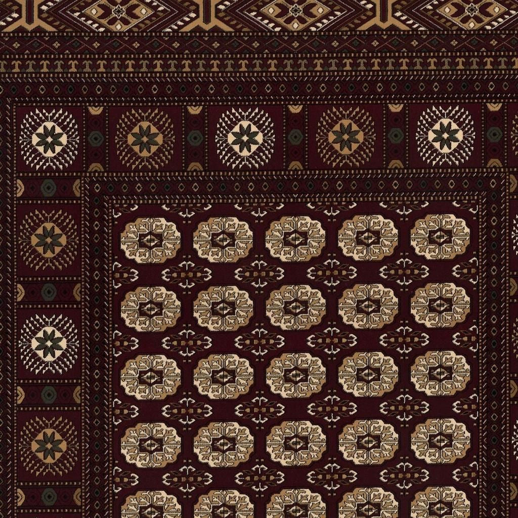 10' Red And Ivory Floral Medallion Runner Rug-Area Rugs-DECOROLALA