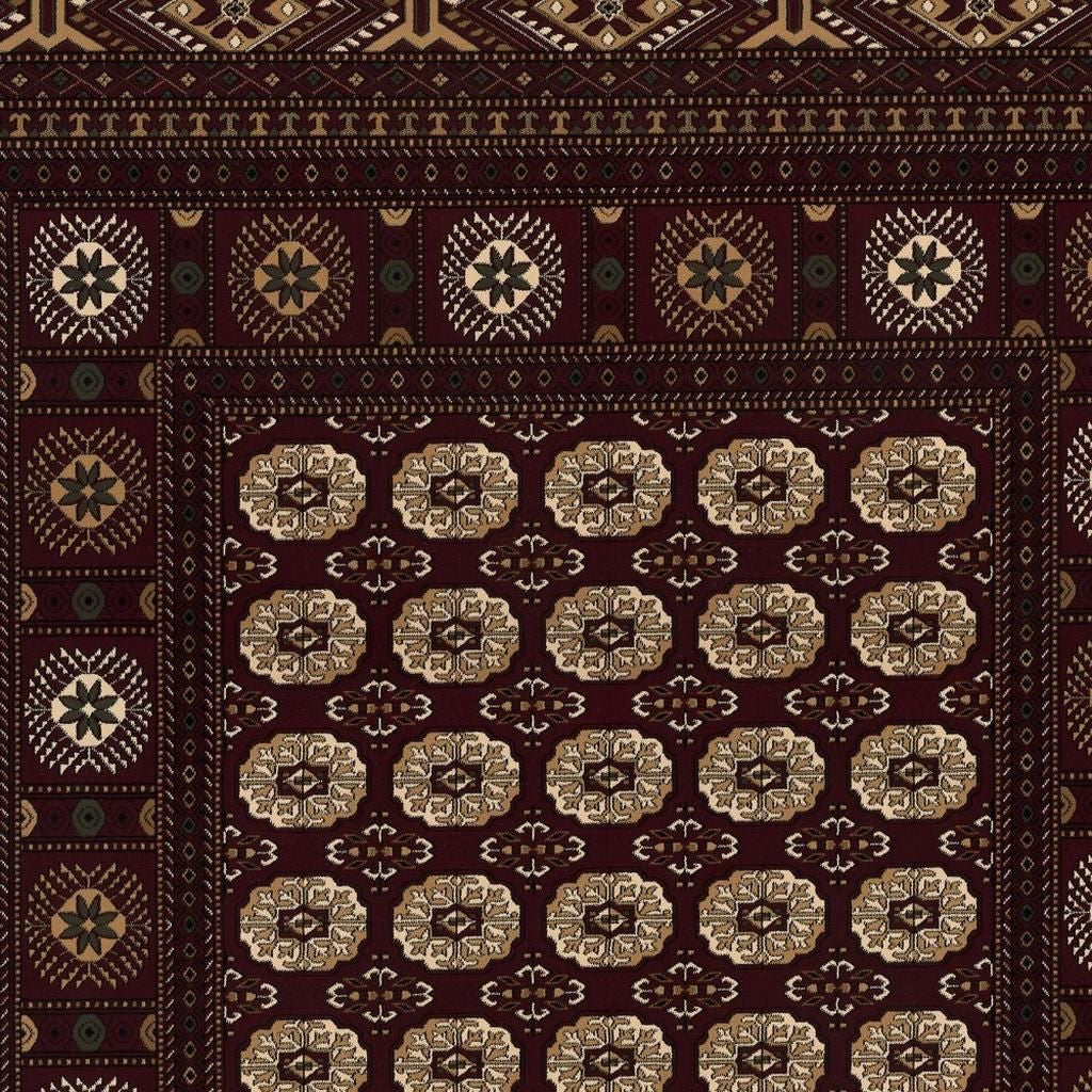 10' Red And Ivory Floral Medallion Runner Rug-Area Rugs-DECOROLALA