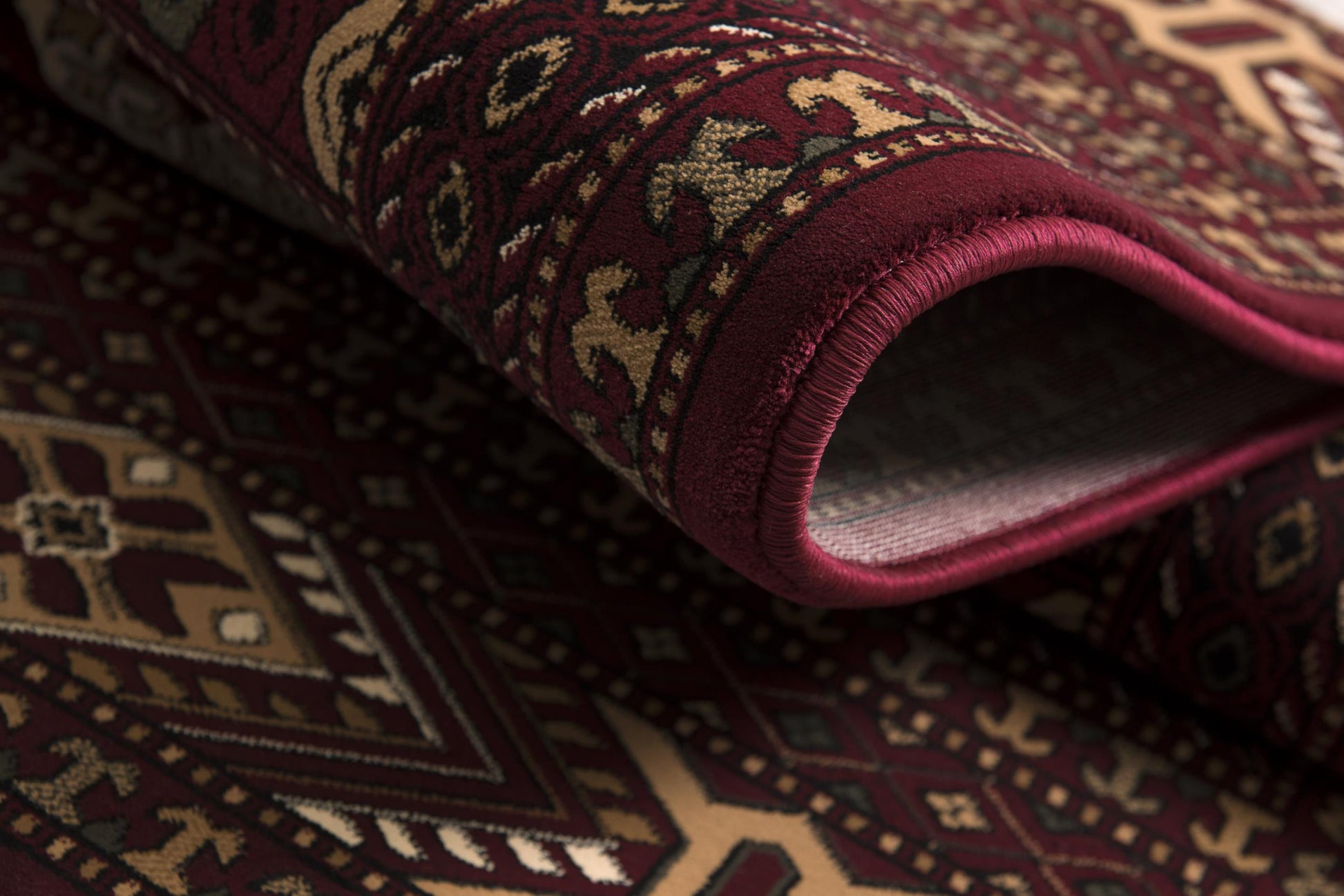 10' Red And Ivory Floral Medallion Runner Rug-Area Rugs-DECOROLALA