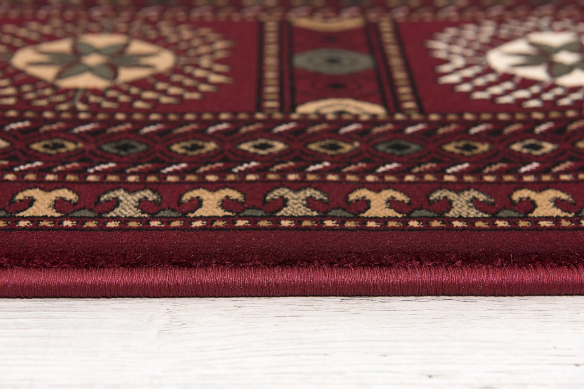 10' Red And Ivory Floral Medallion Runner Rug-Area Rugs-DECOROLALA