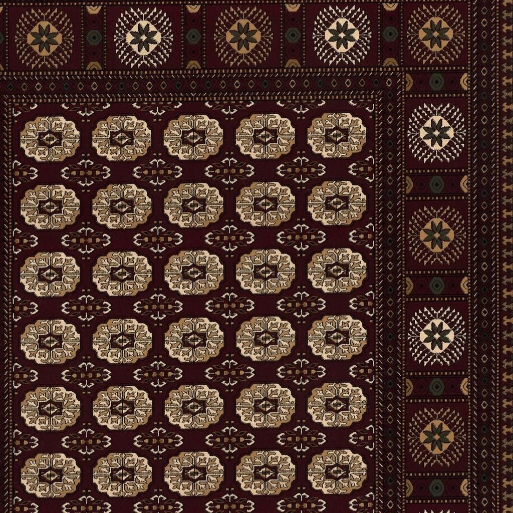 10' Red And Ivory Floral Medallion Runner Rug-Area Rugs-DECOROLALA
