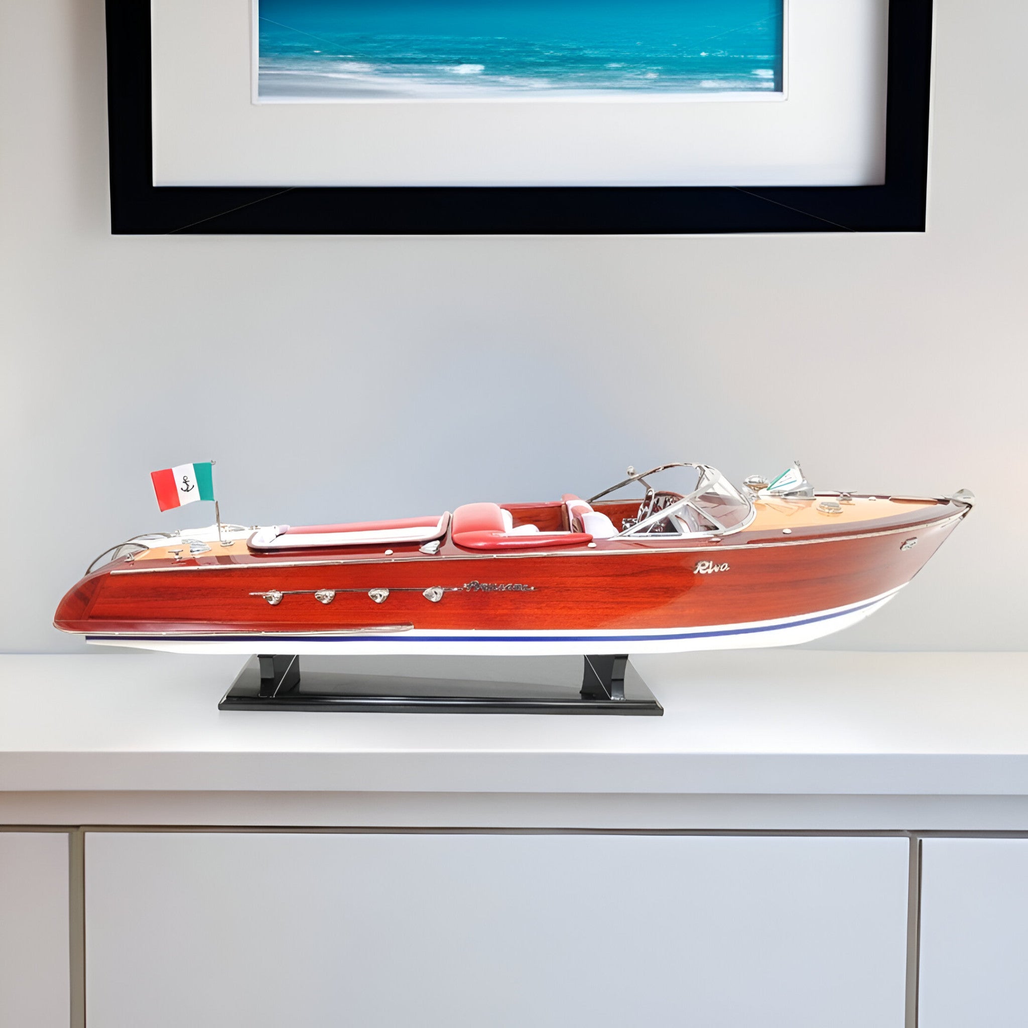 10" Riva Aquarama Hand Painted Decorative Boat-Sculptures-DECOROLALA