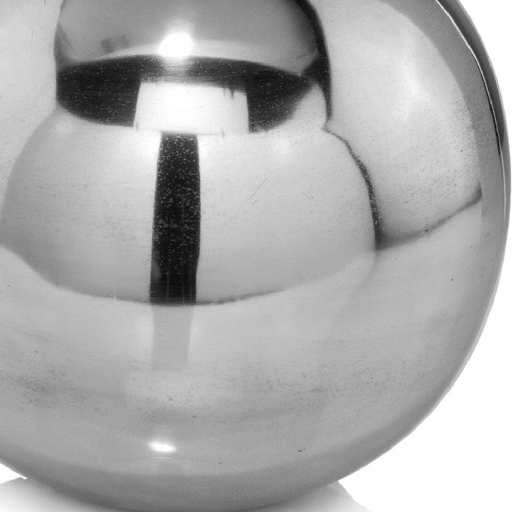 10" Silver Buffed Aluminum Decorative Orb-Sculptures-DECOROLALA