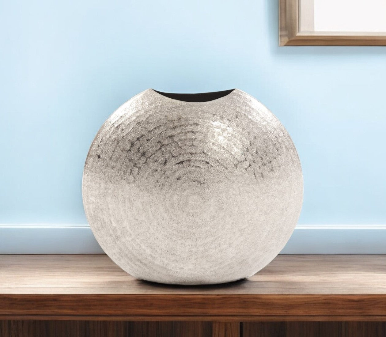 10" Silver Cylinder Aluminum Table Vase-Vases-DECOROLALA