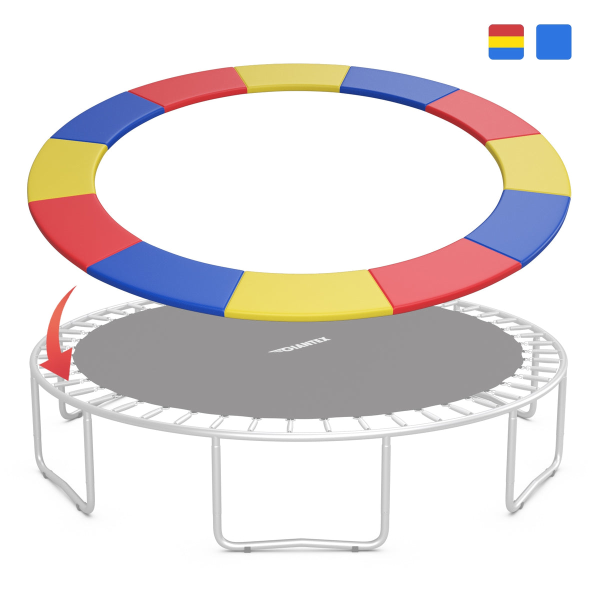 10' Trampoline Replacement Safety Pad - 0.6" Thick Foam Spring Cover-Trampoline Accessories-DECOROLALA