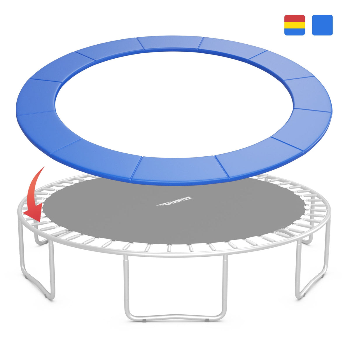 10' Trampoline Replacement Safety Pad - 0.6" Thick Foam Spring Cover-Trampoline Accessories-DECOROLALA