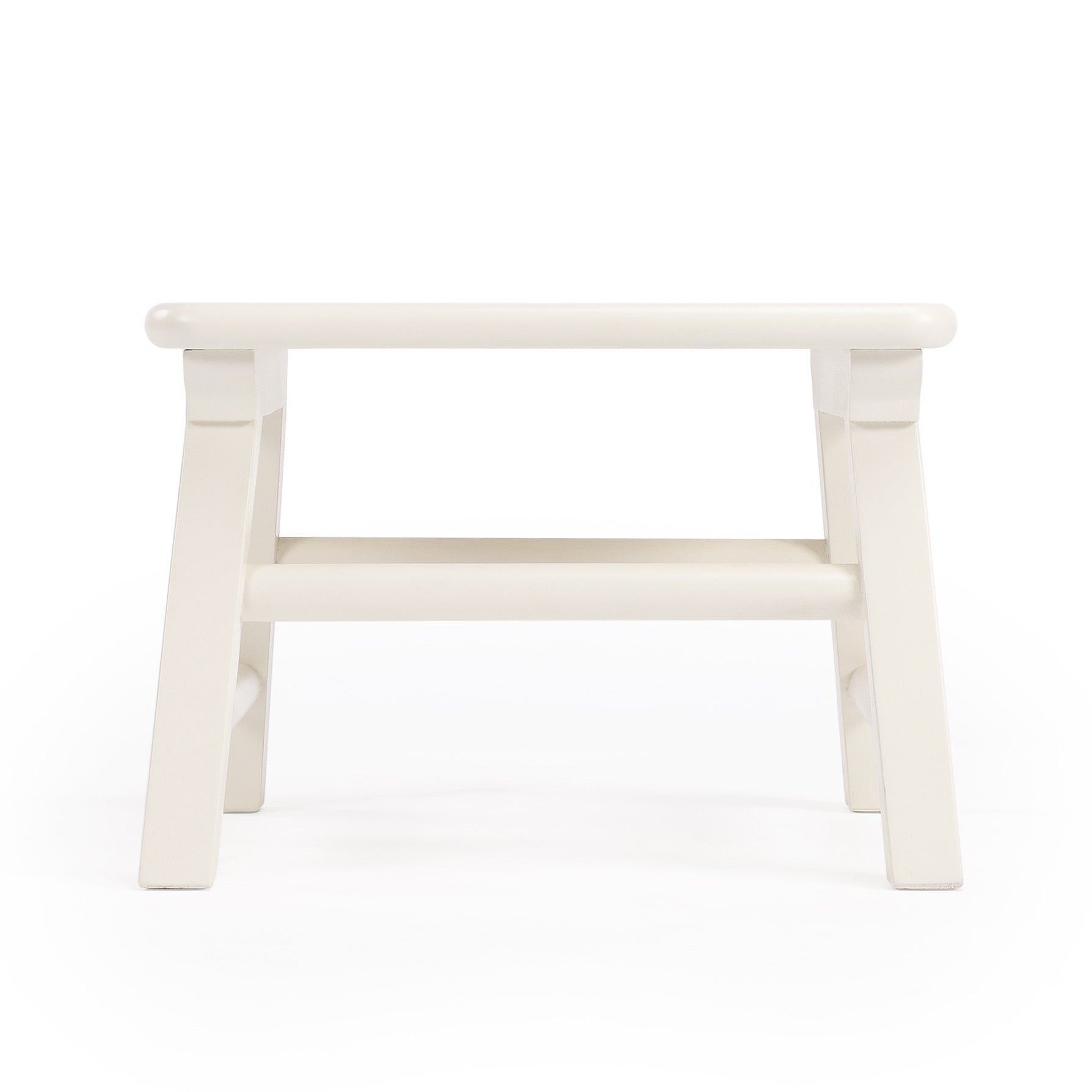 10" White Solid Wood Step Stool-Ladders-DECOROLALA