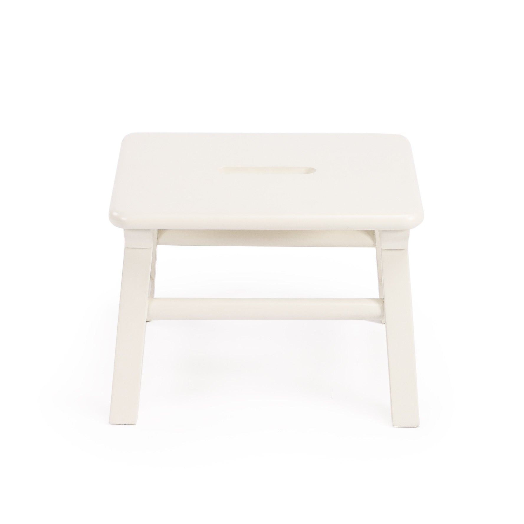 10" White Solid Wood Step Stool-Ladders-DECOROLALA