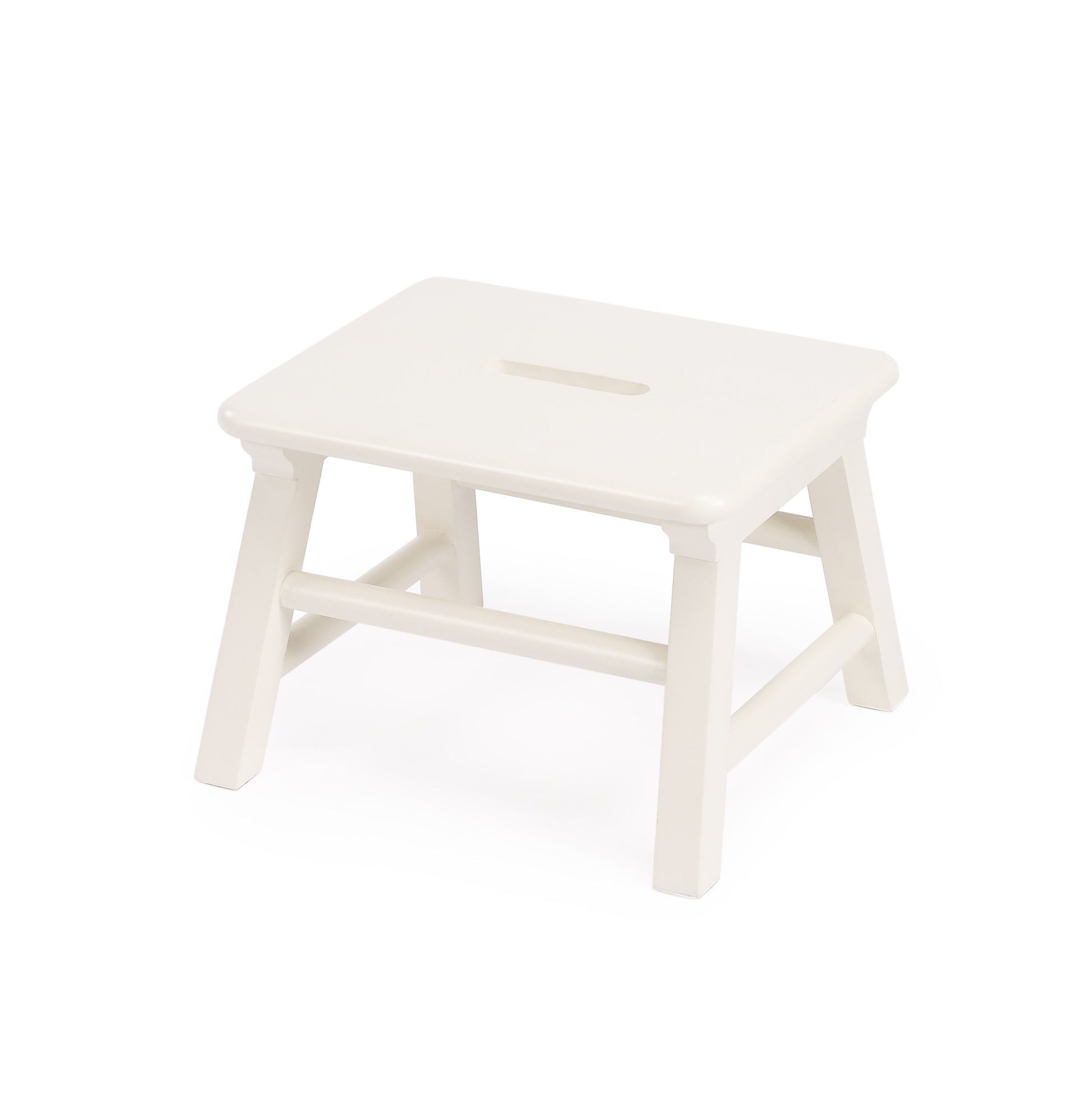 10" White Solid Wood Step Stool-Ladders-DECOROLALA